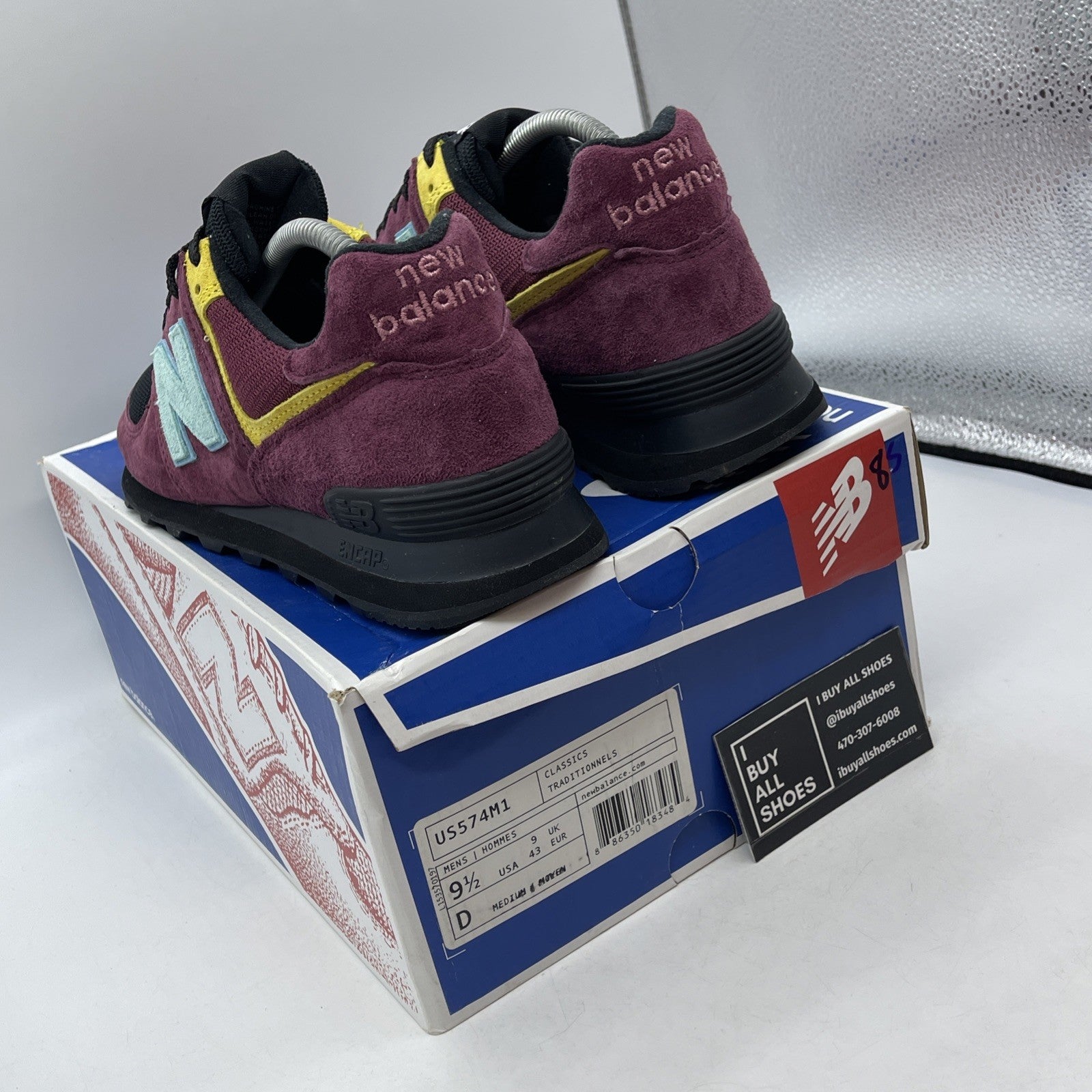 Size 9.5 - New Balance NB1 574 Custom Multicolor Purple Blue (US574M1)