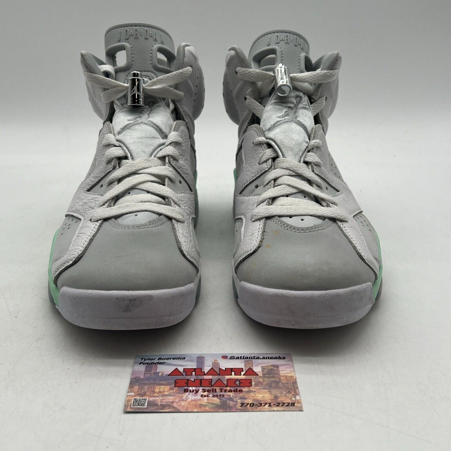 Size 9.5 - Air Jordan 6 Retro Mint Foam W White Grey Suede Leather (DQ4914-103)