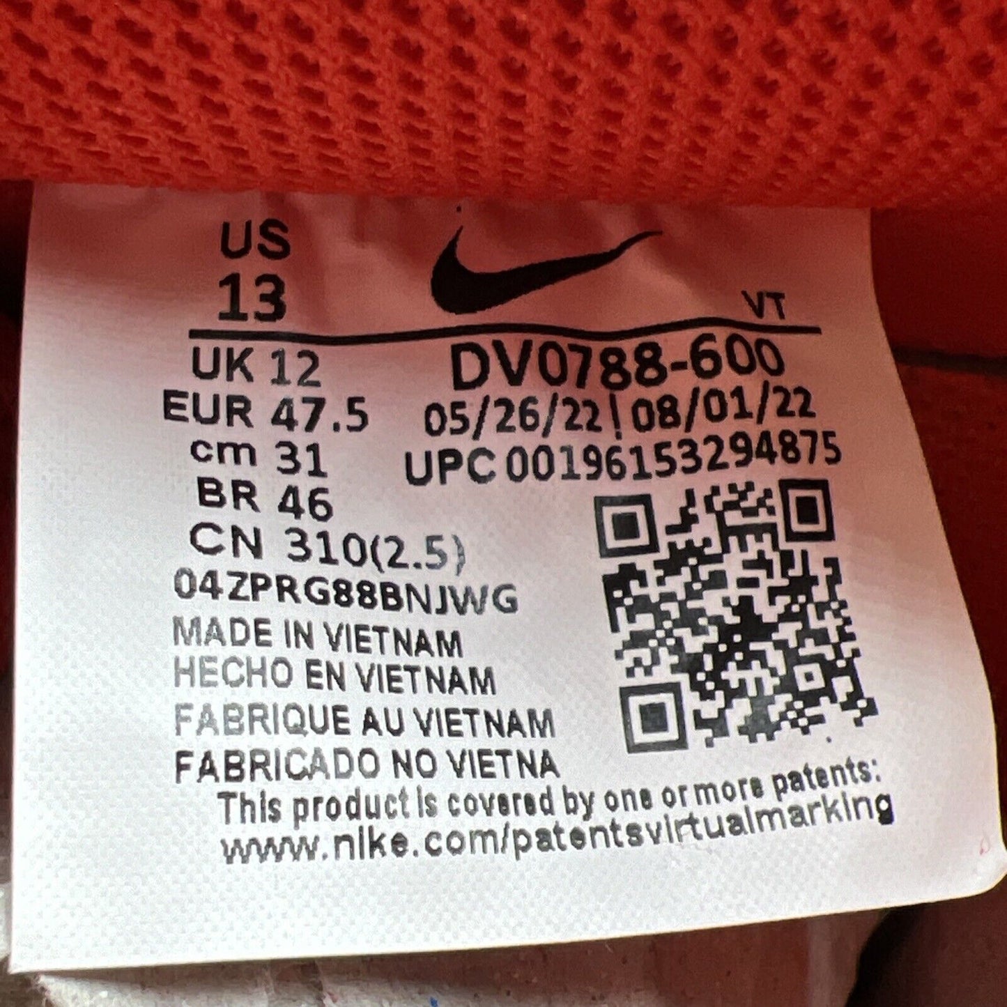 Size 13 - Nike Air Force 1 '07 Picante Red White Leather (DV0788-600)