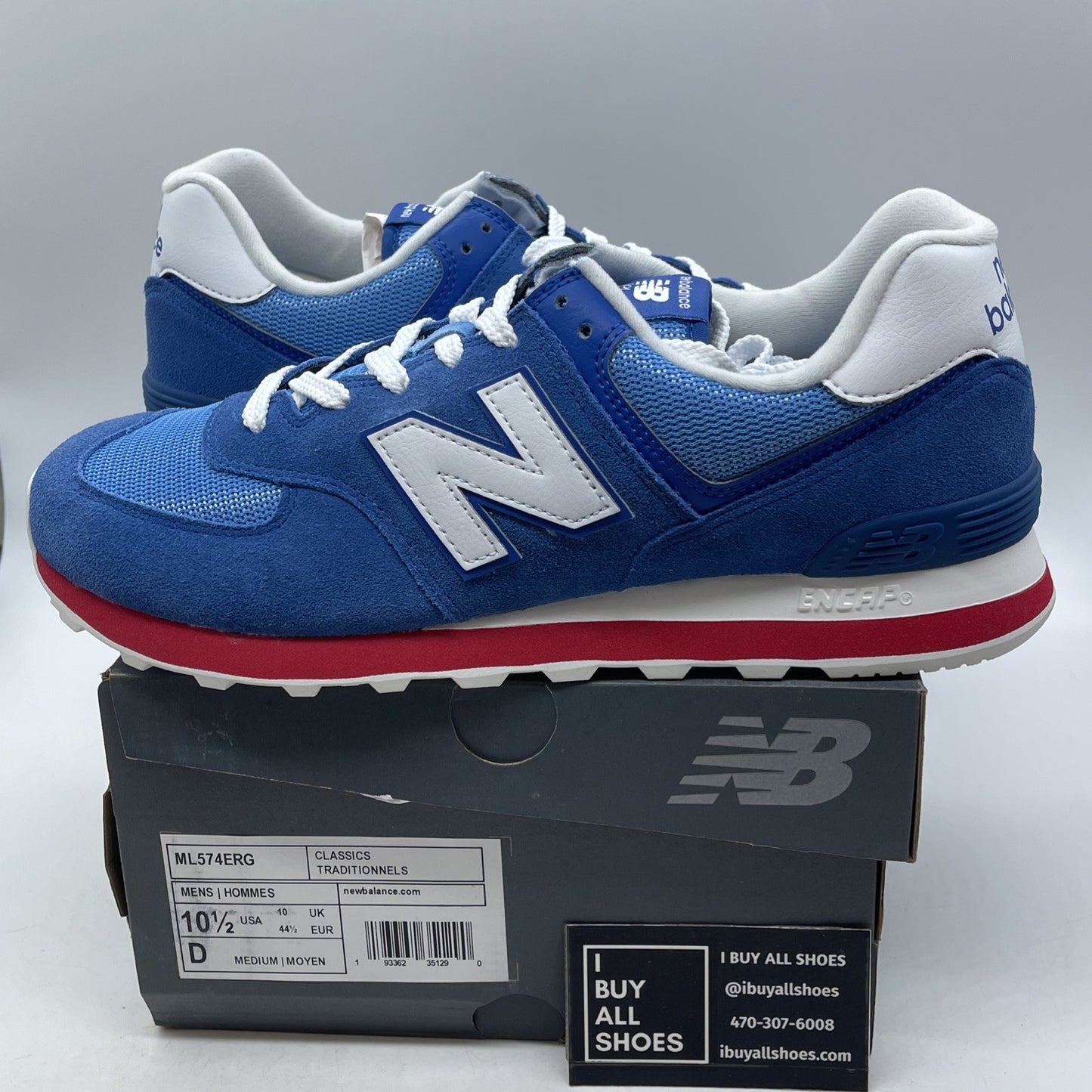 Size 10.5 - New Balance 574 Blue (ML574ERG)