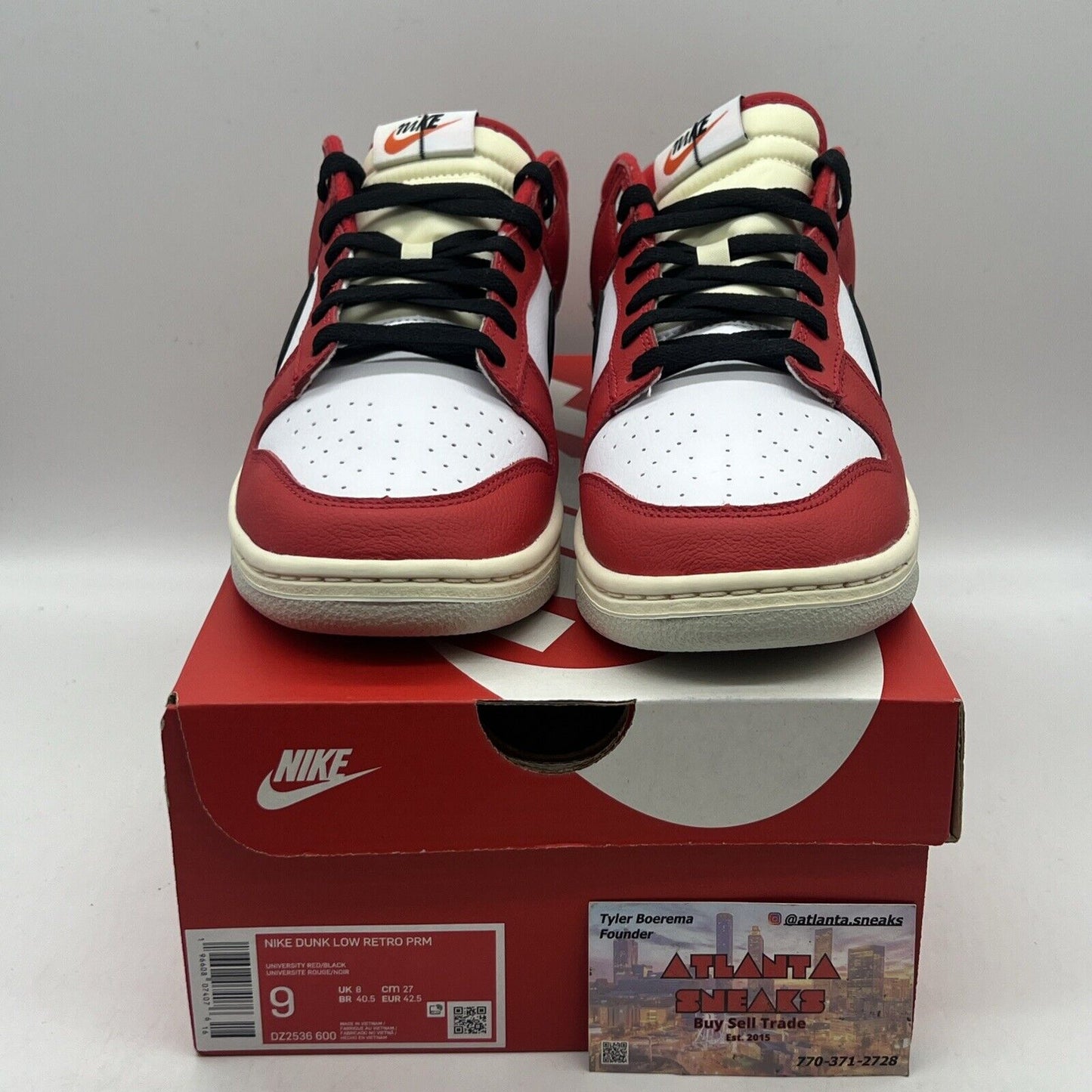 Size 9 - Nike Dunk Low Retro PRM Split - Chicago Brand New Og All