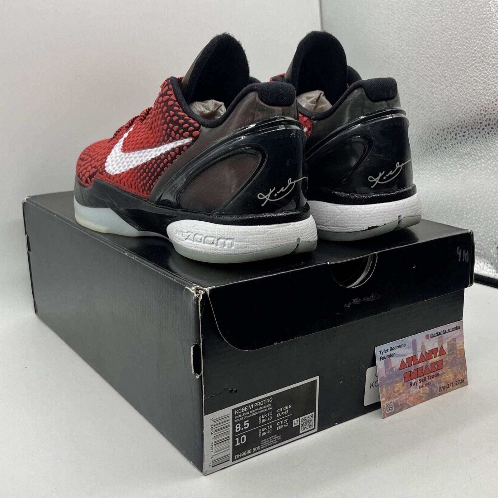 Size 8.5 - Nike Zoom Kobe 6 Protro All-Star Black Red White (DH9888-600)