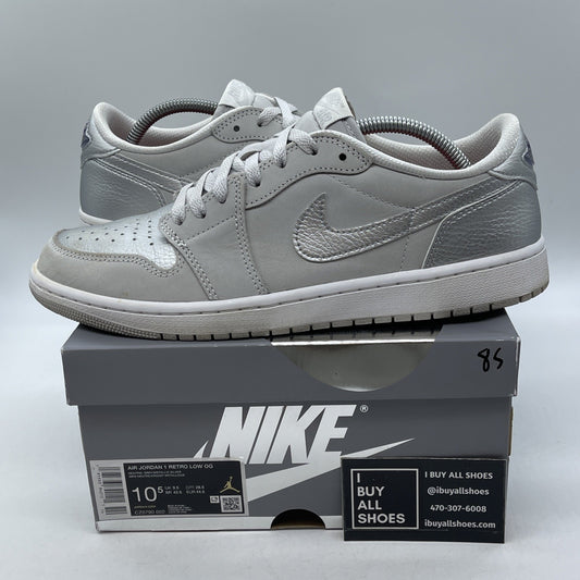 Size 10.5 - Air Jordan 1 Retro OG Low Metallic Silver Grey Suede (CZ0790-002)