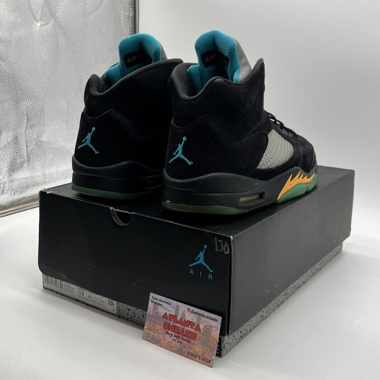 Size 12 - Jordan 5 Retro Mid Aqua Yellow Suede Blue (DD0587-047)