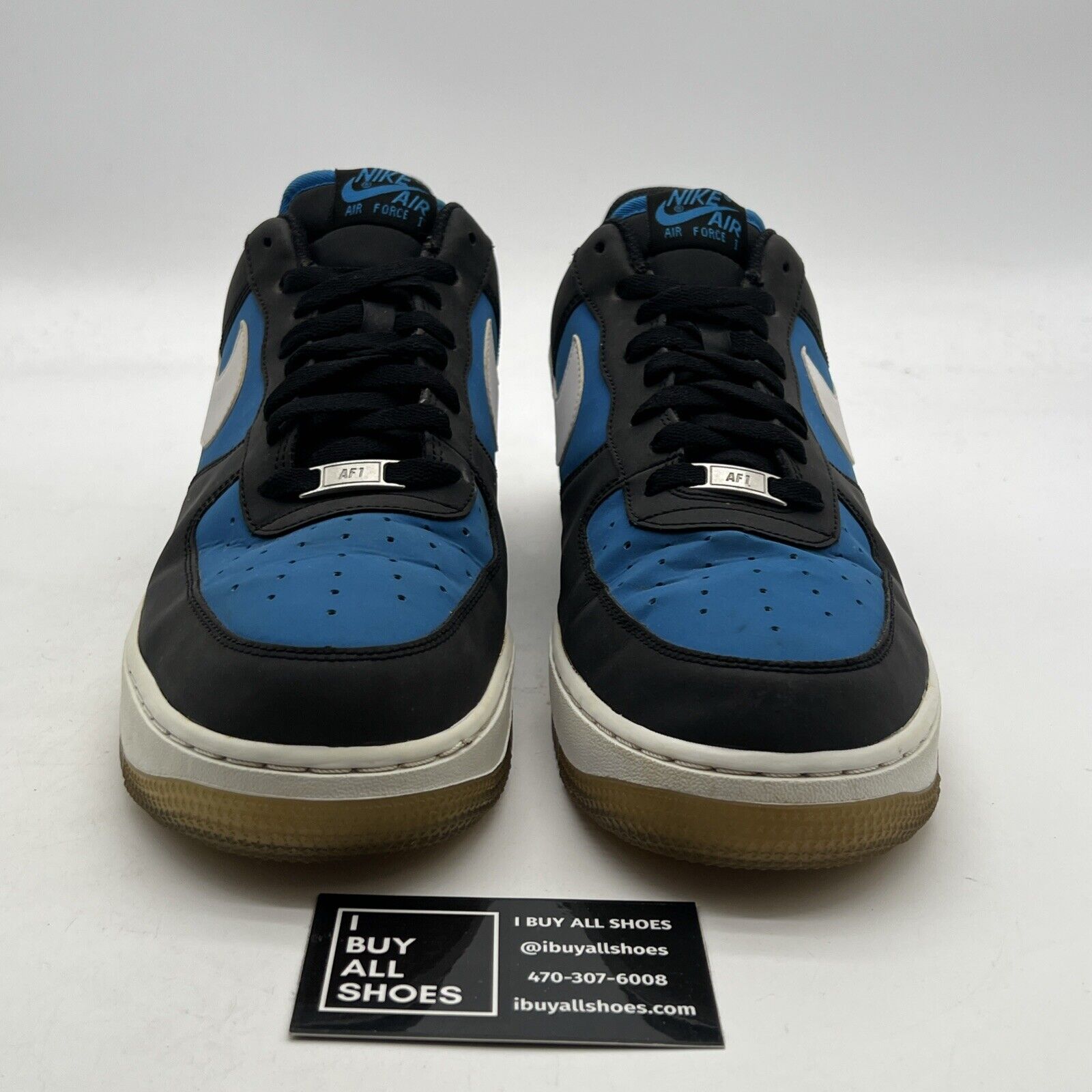 Size 12 - Nike Air Force 1 Black Light Photo Blue (488298-049)