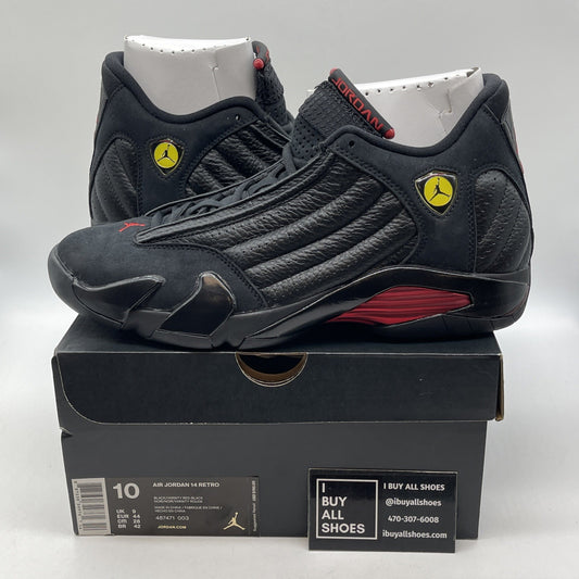 Size 10 - Air Jordan 14 Retro 2018 Last Shot Black Suede Leather  (487471-003)