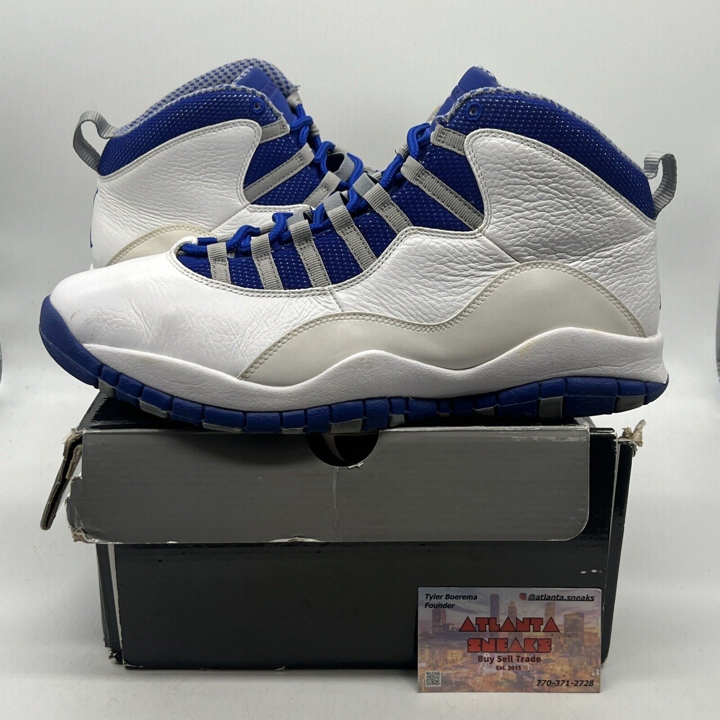 Size 11.5 - Air Jordan 10 Retro TXT Old Royal White Blue Grey Leather 487214 107