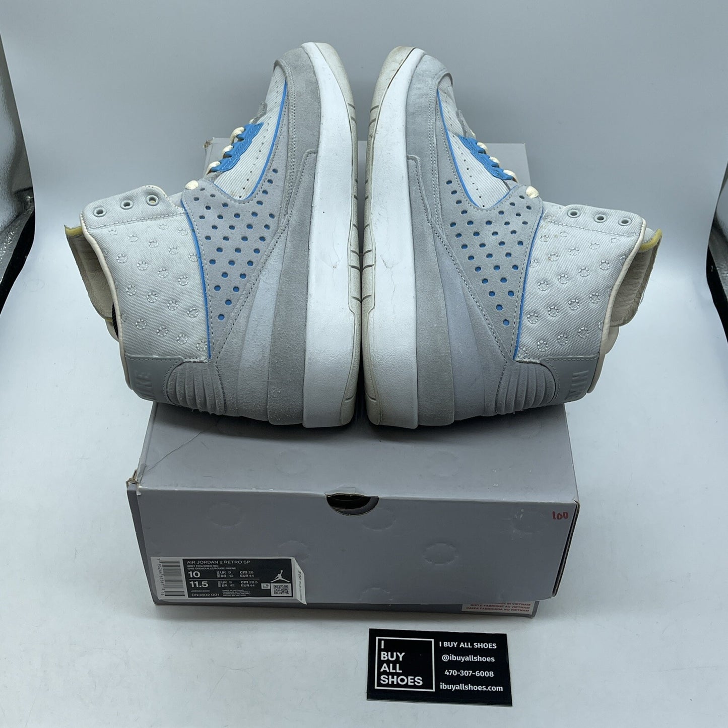 Size 10 - Jordan 2 Gray Fog 2022 Grey Blue White Suede Leather (DN3802-001)