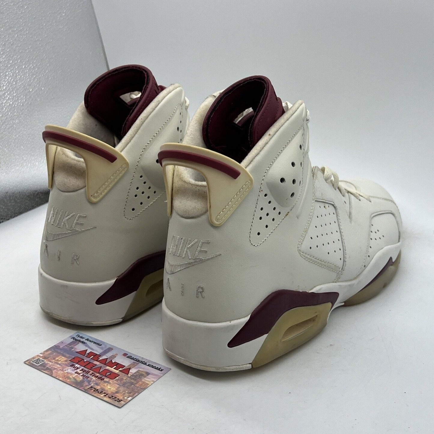 Size 12 - Air Jordan 6 Retro 2015 Maroon White Leather (384664-116)