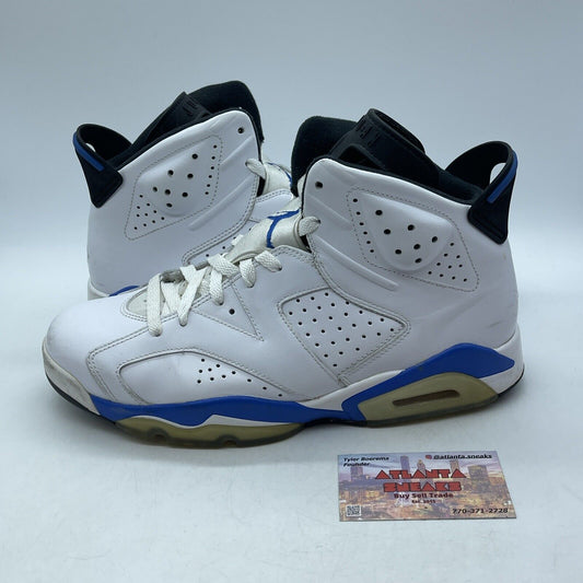Size 10.5 - Air Jordan 6 Retro 2014 Sport Blue White Leather (384664-107)