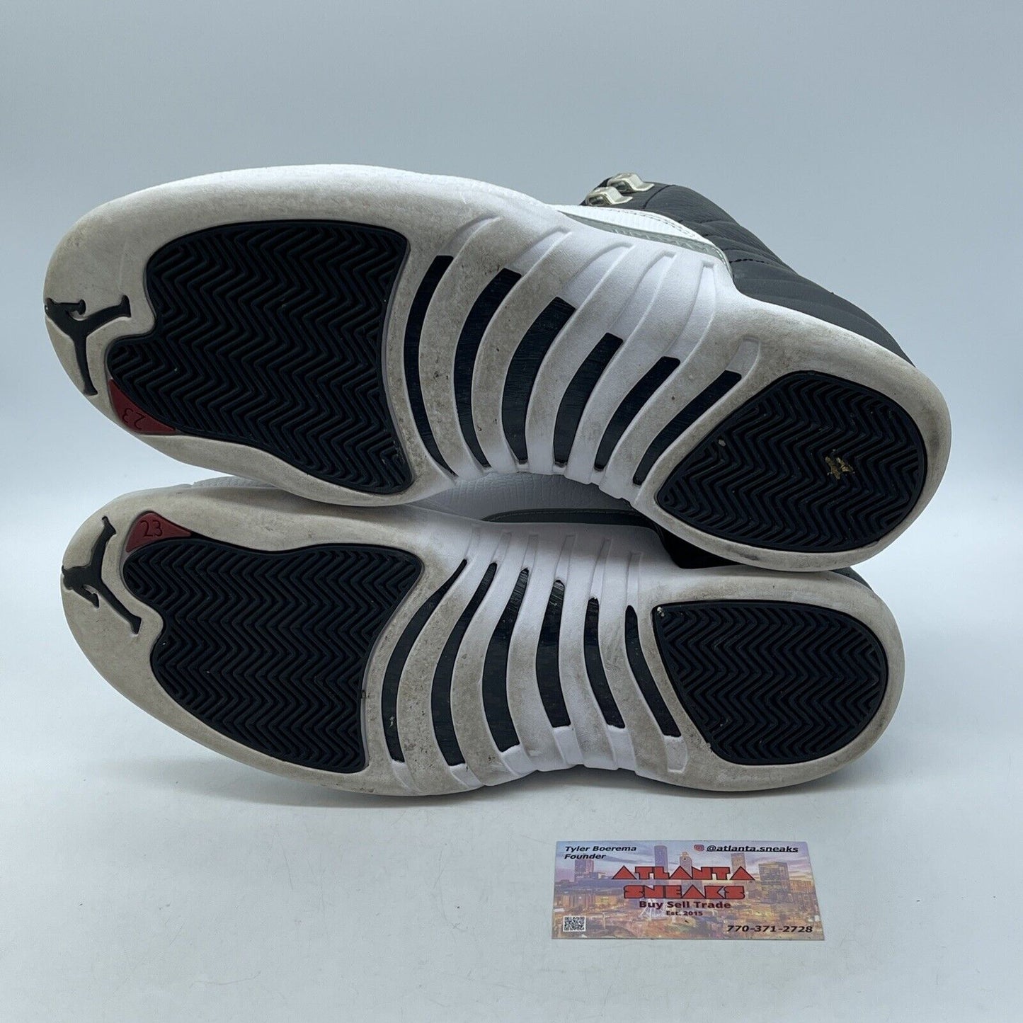 Size 11 - Jordan 12 Retro Mid Playoff Black Grey White Red Leather (CT8013-006)