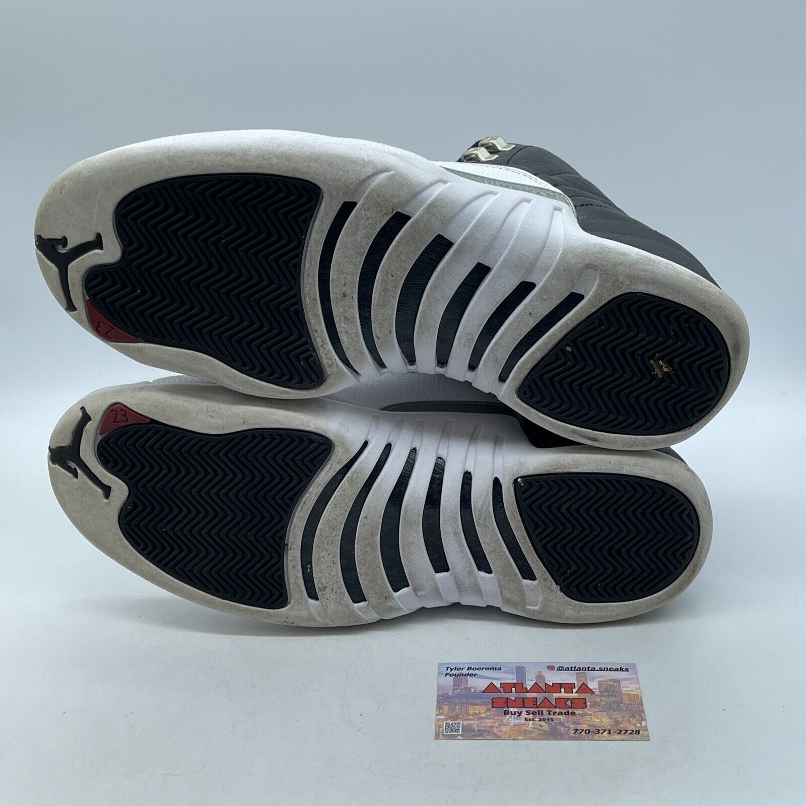 Size 11 - Jordan 12 Retro Mid Playoff Black Grey White Red Leather (CT8013-006)
