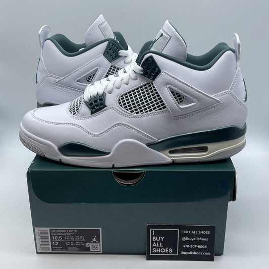 Size 10.5 - Air Jordan 4 Retro Oxidized Green White Leather (FQ8138-103)