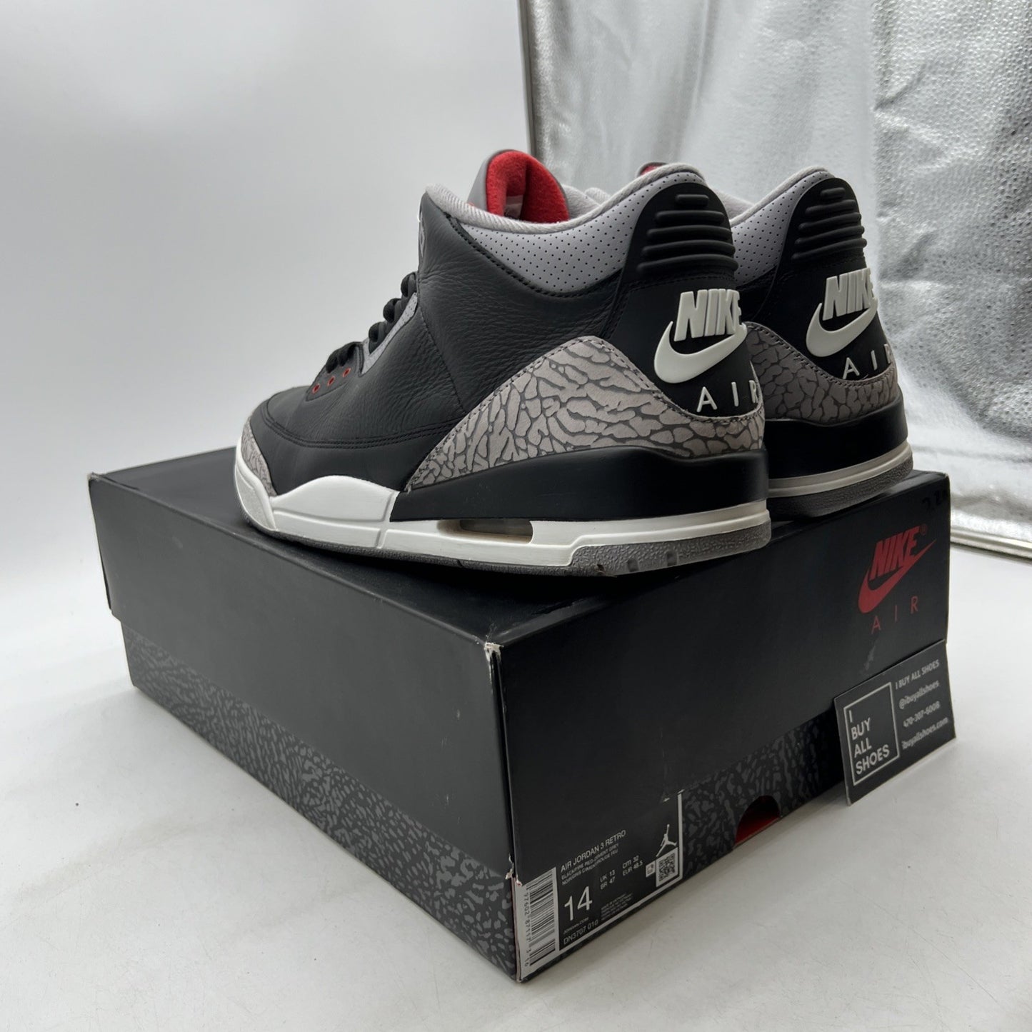 Size 14 - Air Jordan 3 Retro OG 2024 Black Cement (DN3707-010)