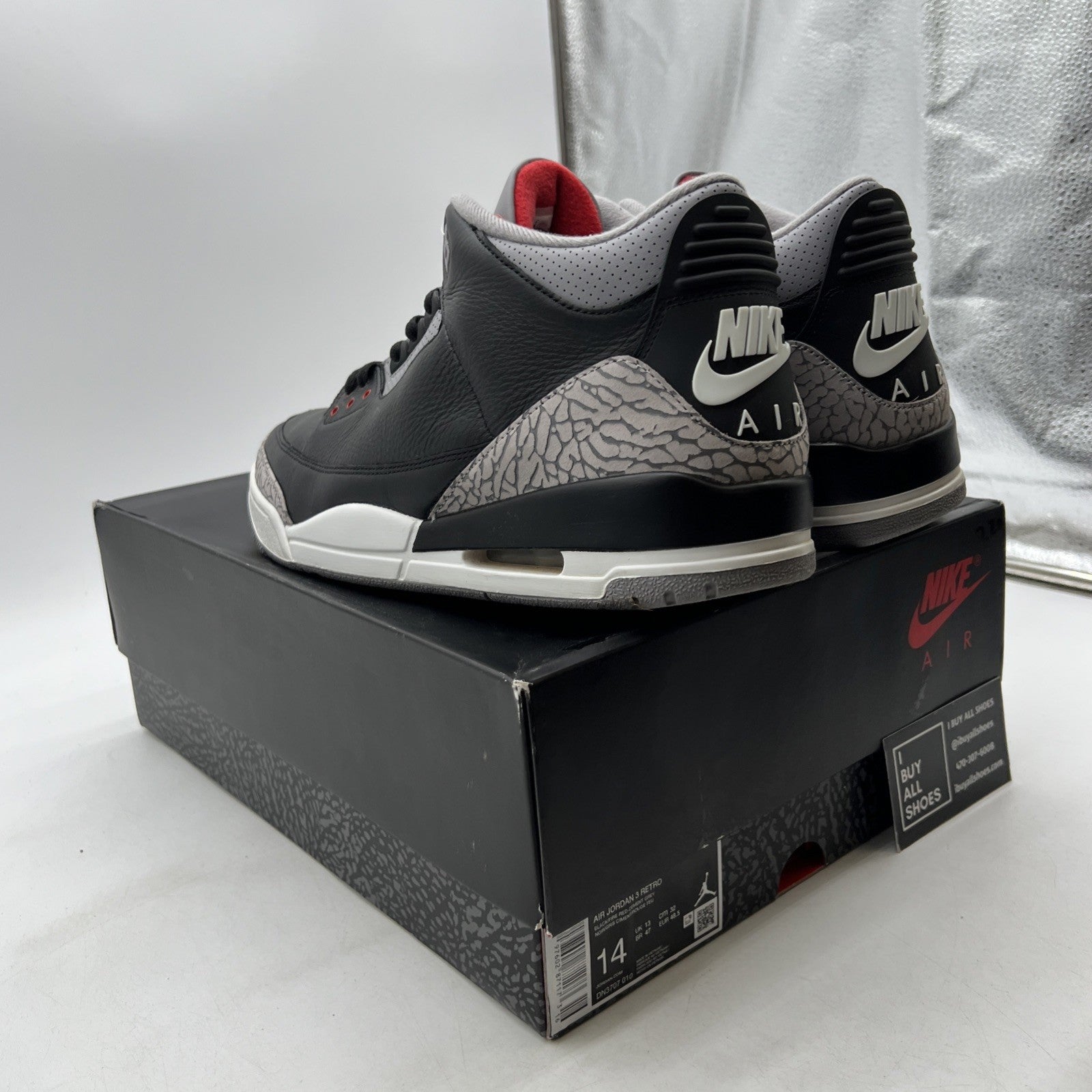 Size 14 - Air Jordan 3 Retro OG 2024 Black Cement (DN3707-010)