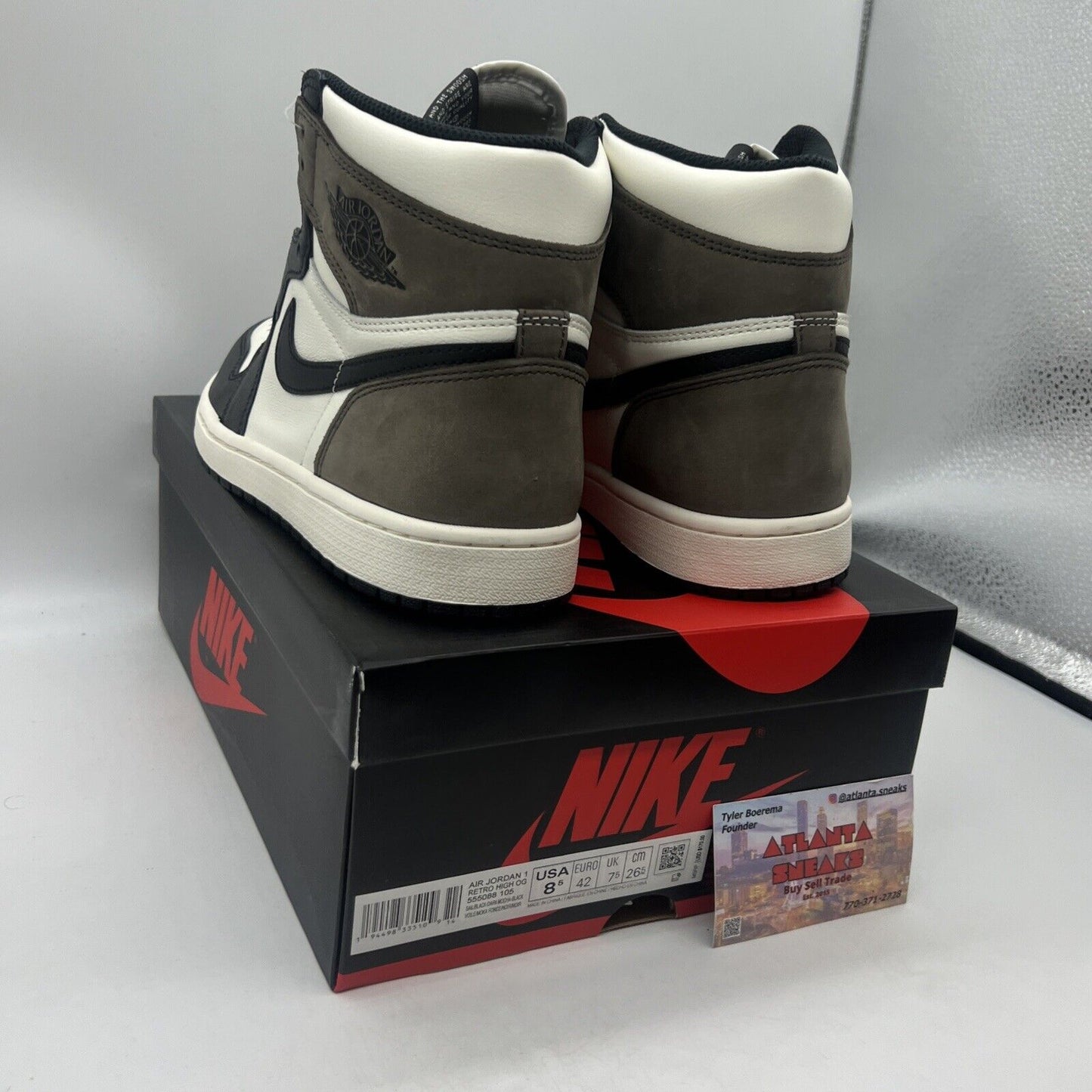 Size 8.5 - Jordan 1 Retro OG High Dark Mocha Brand New Og All Black White DS