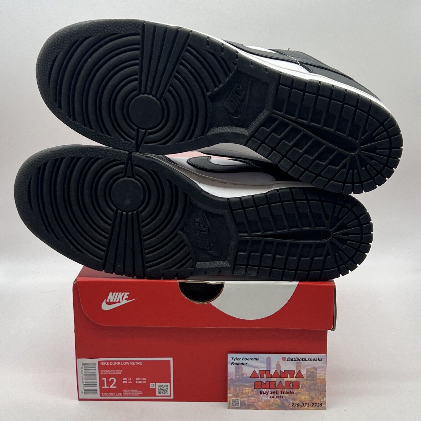 Size 12 - Nike Dunk Low Black White Brand New Og All