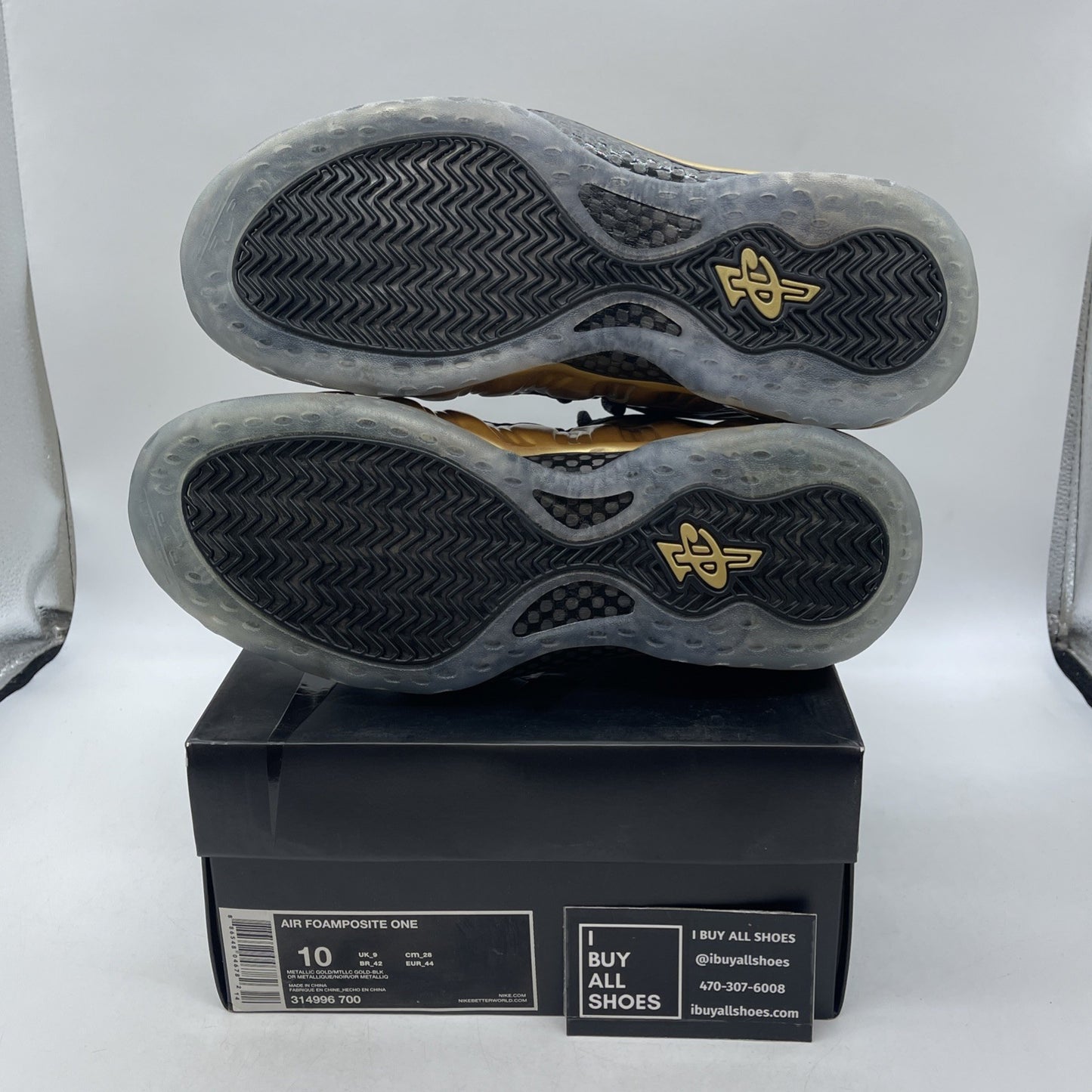 Size 10 - Nike Air Foamposite One Metallic Gold (314996-700)