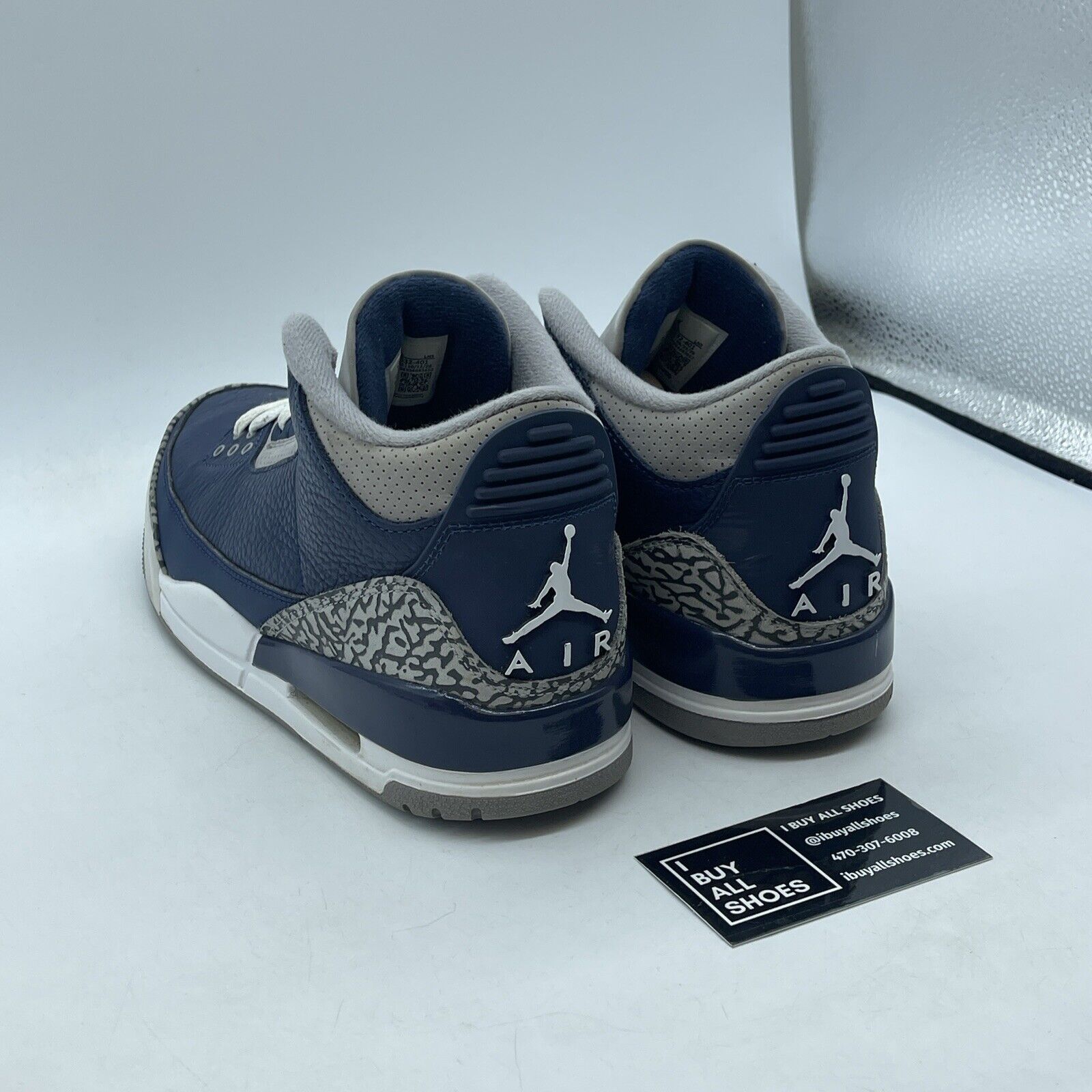 Size 9 - Jordan 3 Retro Blue Grey White Suede Leather (CT8532-401)