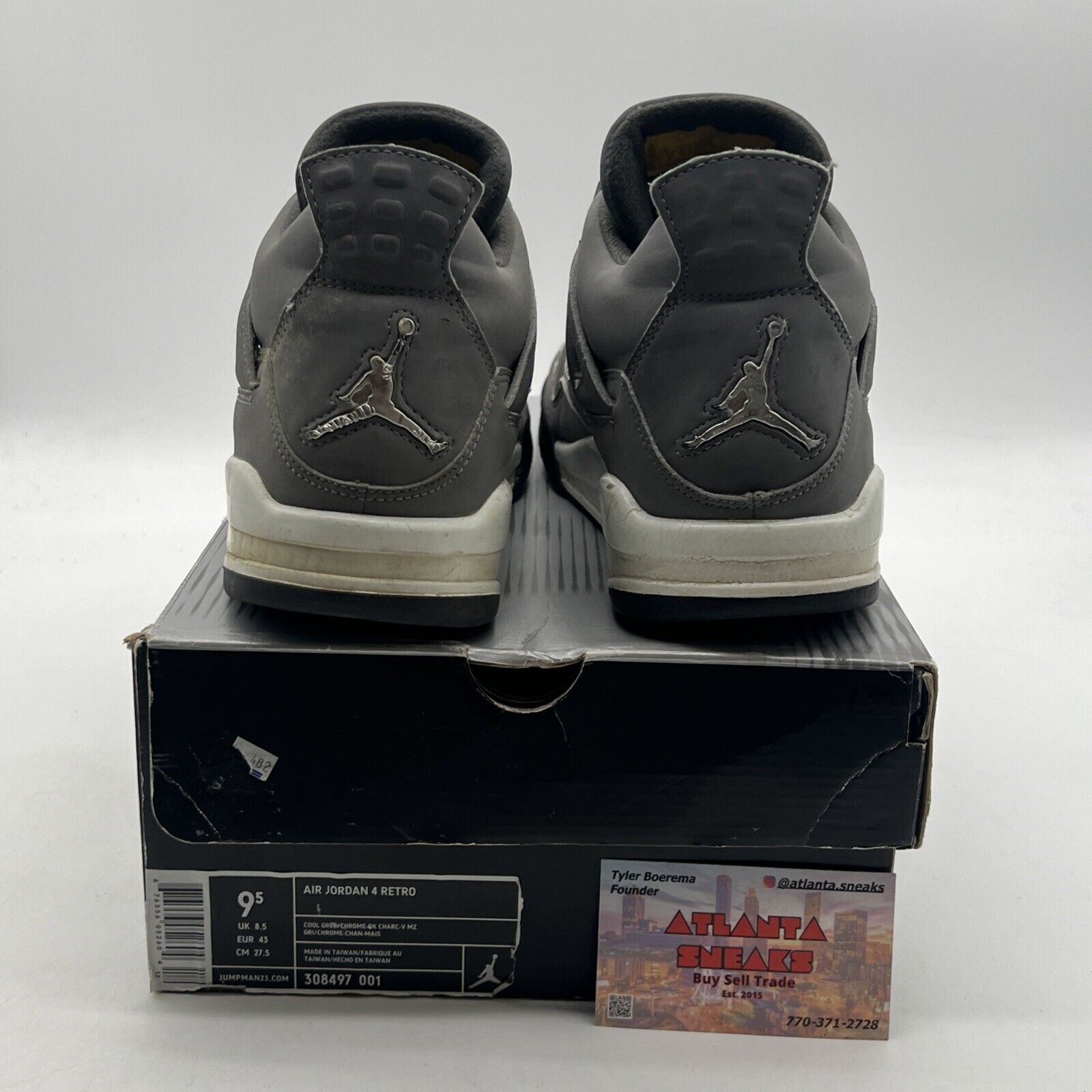 Size 9.5 - Air Jordan 4 Retro 2004 Cool Grey (308497-001)