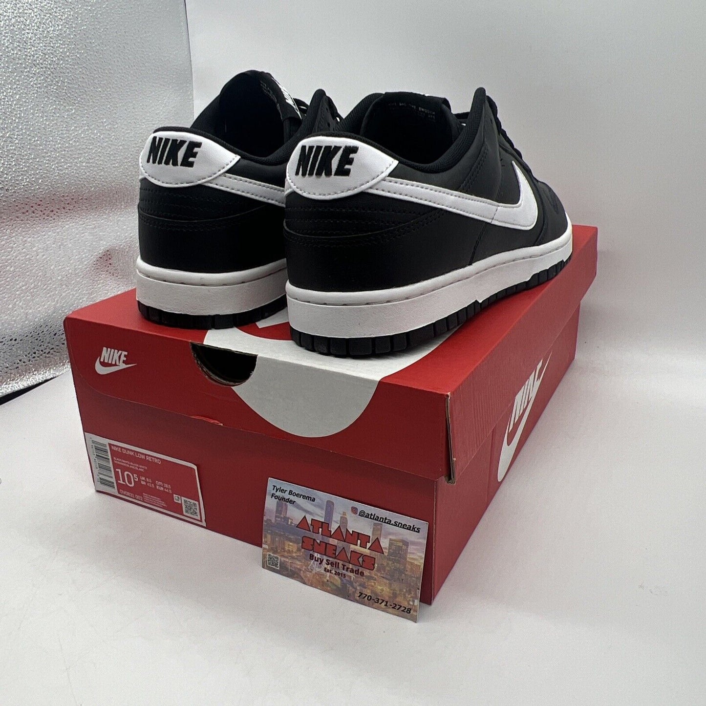 Size 10.5 - Nike Dunk Low Black Panda 2.0 Brand New Og All