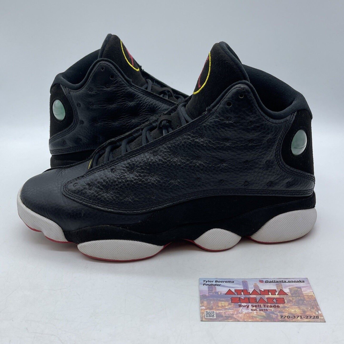 Size 9 - Jordan 13 Retro Mid Playoff Black White Red Suede (414571-062)