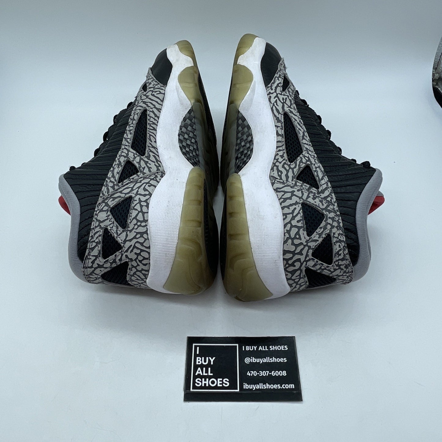 Size 9.5 - Air Jordan 11 Retro IE Low Black Cement Suede Leather (919712-006)