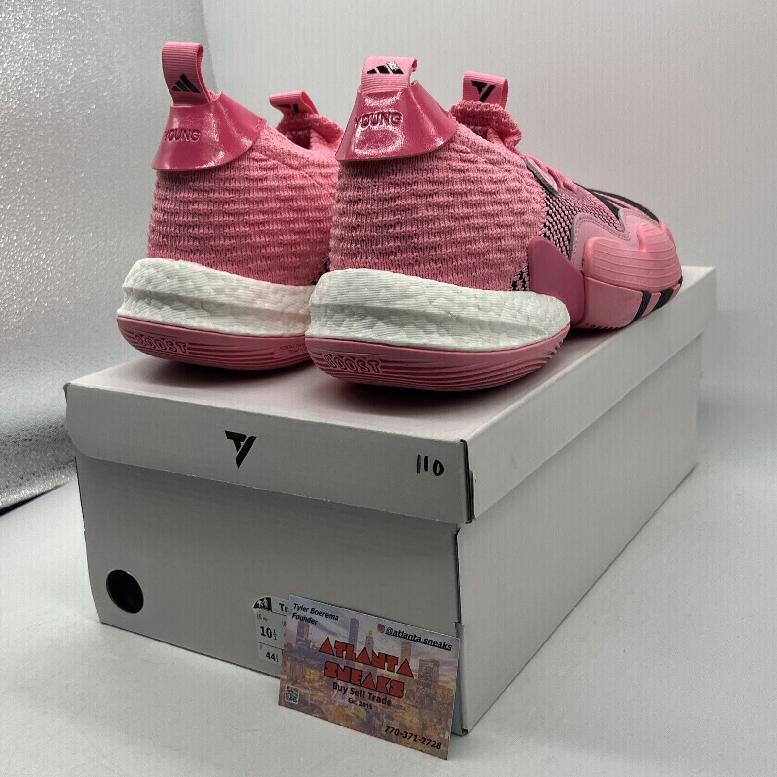 Size 10.5 - adidas Trae Young 2 Pink Trap House Black White (IE1667)