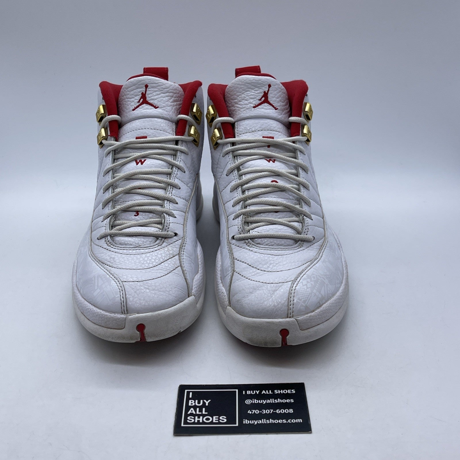 Size 11 - Air Jordan 12 Retro FIBA White Red Leather (130690-107)