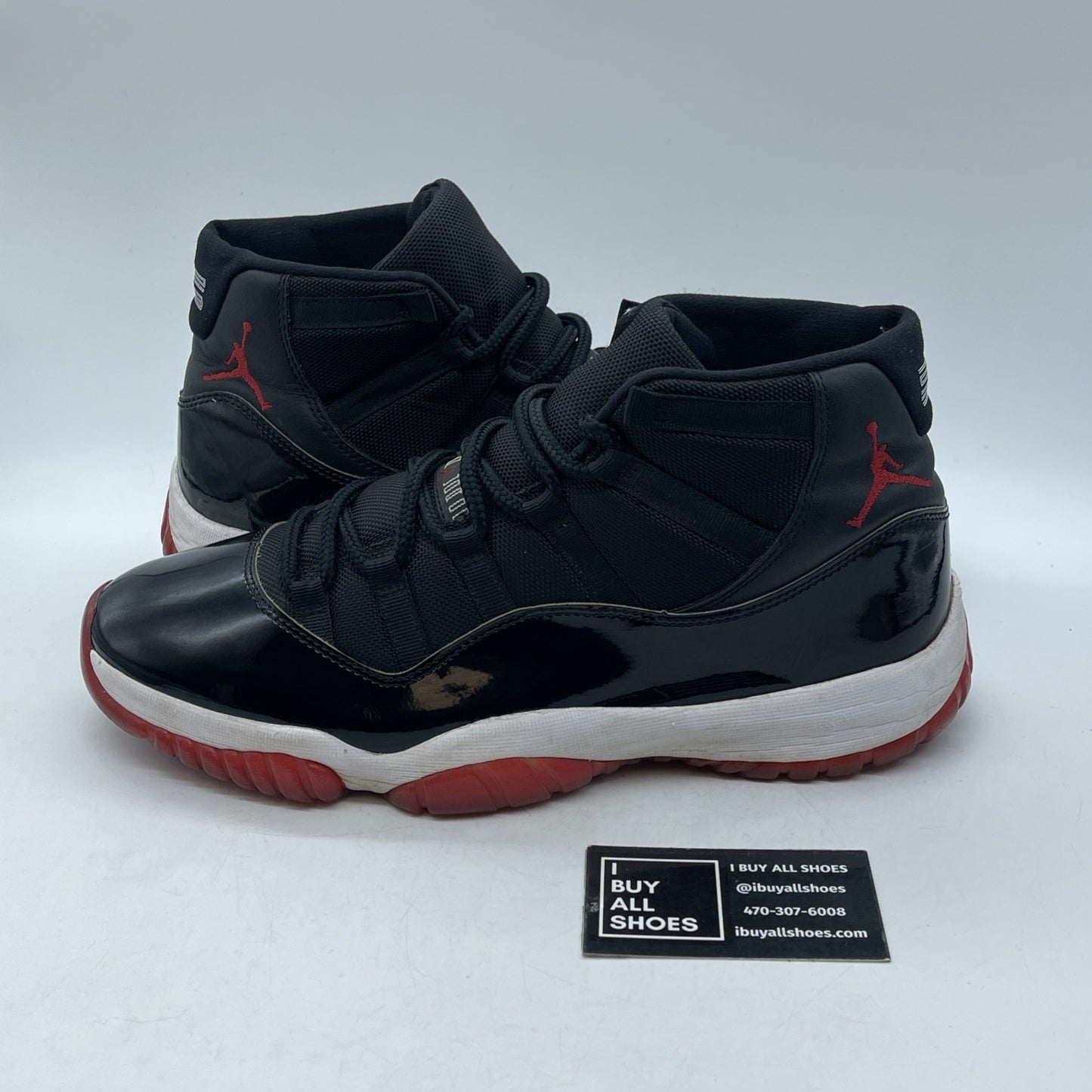 Size 11.5 - Jordan 11 Retro High Bred Black Red Suede Leather (378037-061)