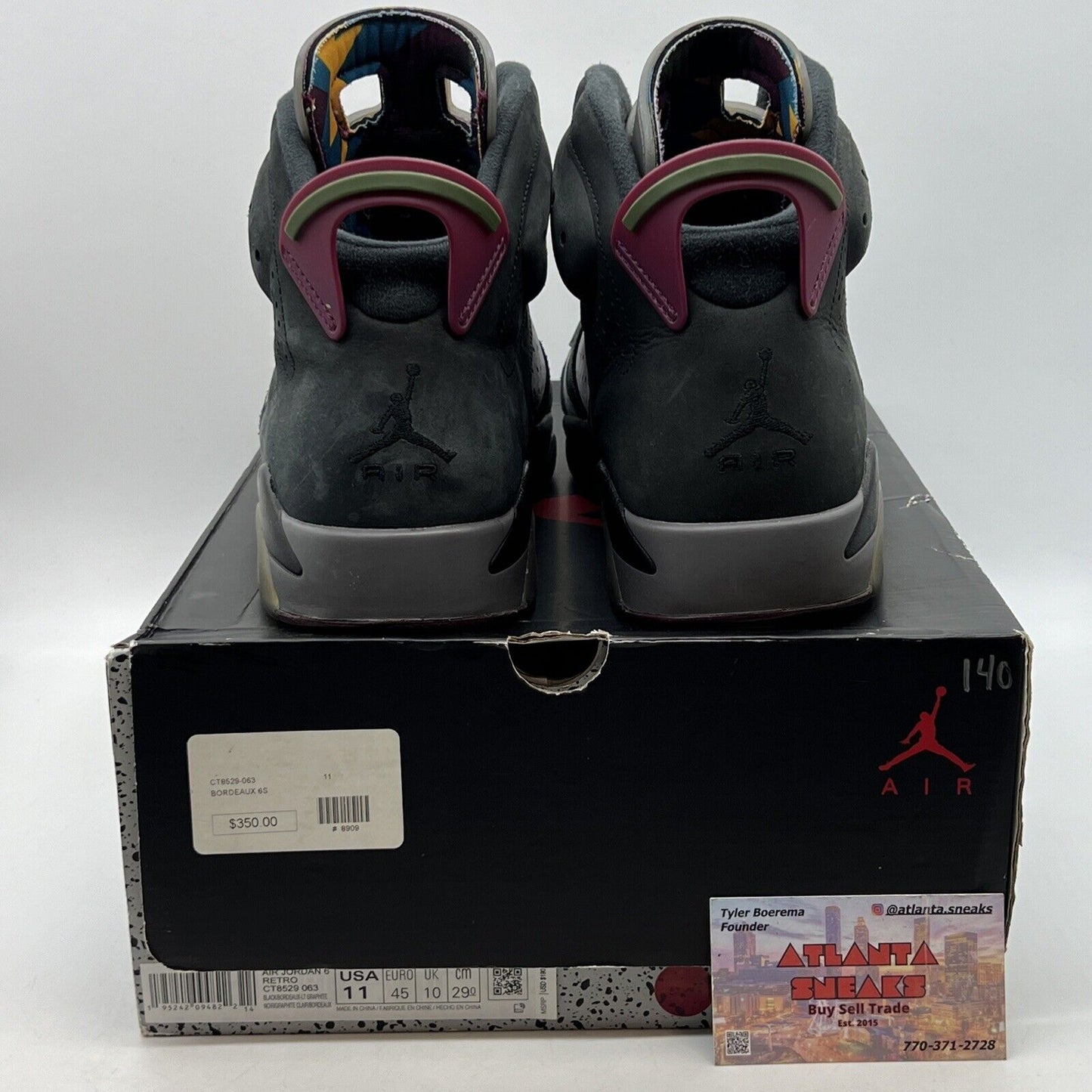 Size 11 - Jordan 6 Bordeaux Grey Black Suede Leather (CT8529-063)