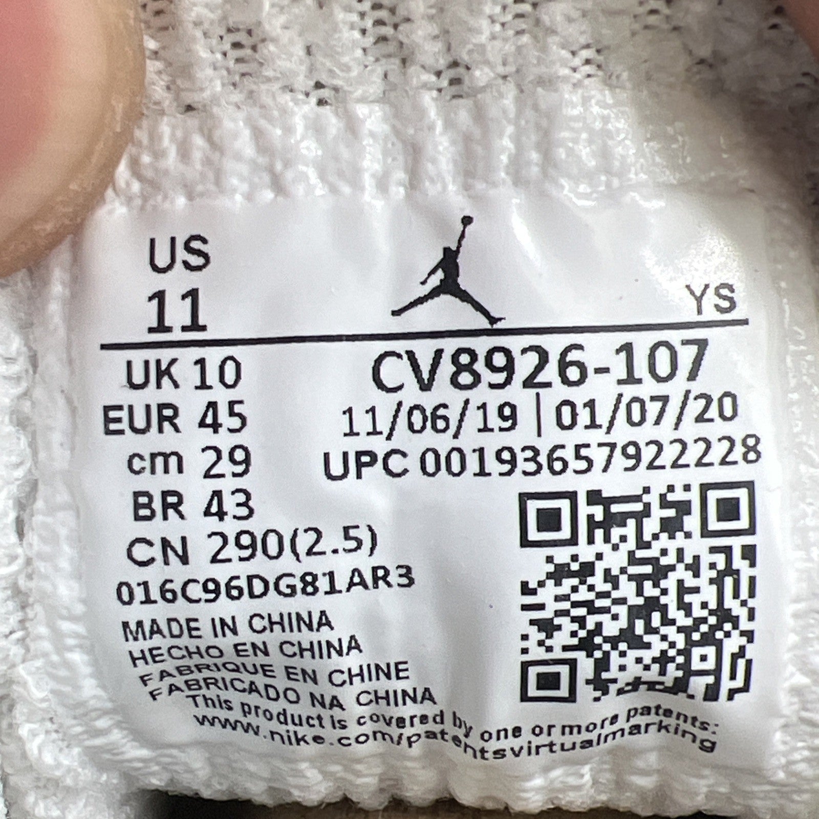 Size 11 - Jordan Jumpman Team 1 White University Blue (CV8926-107)