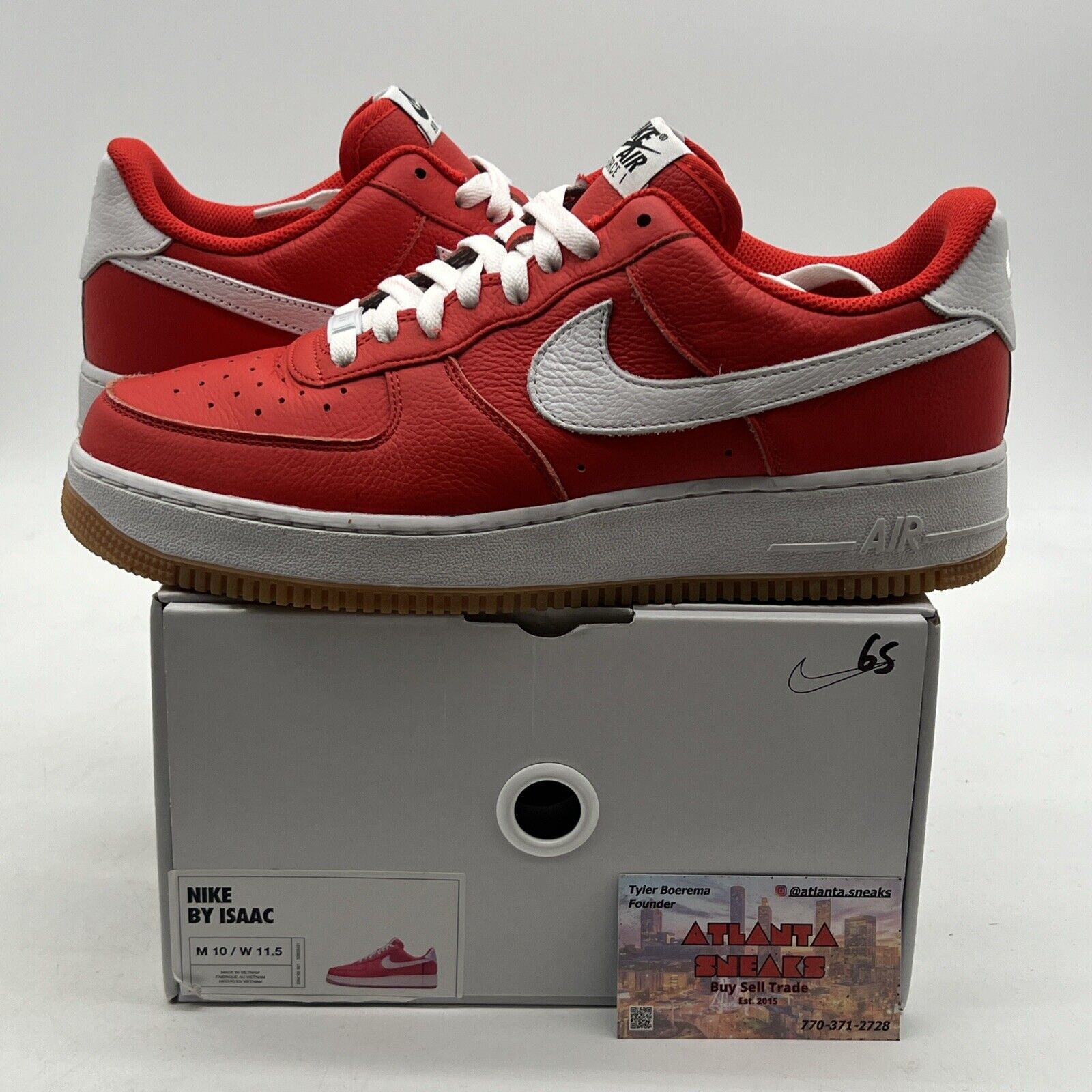 Size 9 - Nike Air Force 1 Low Nike Id University Red Gum Custom  (DN4162-991)