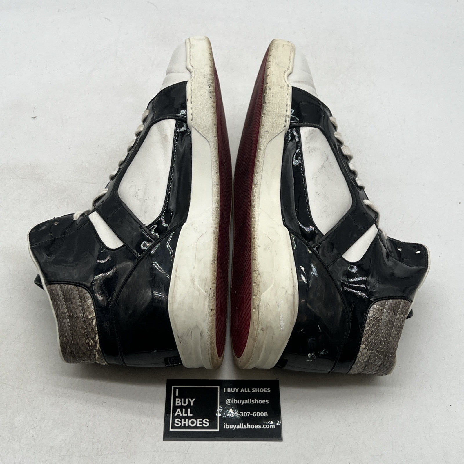 Size 12.5G - GUCCI Rebound Snakeskin High Top Sneakers GG