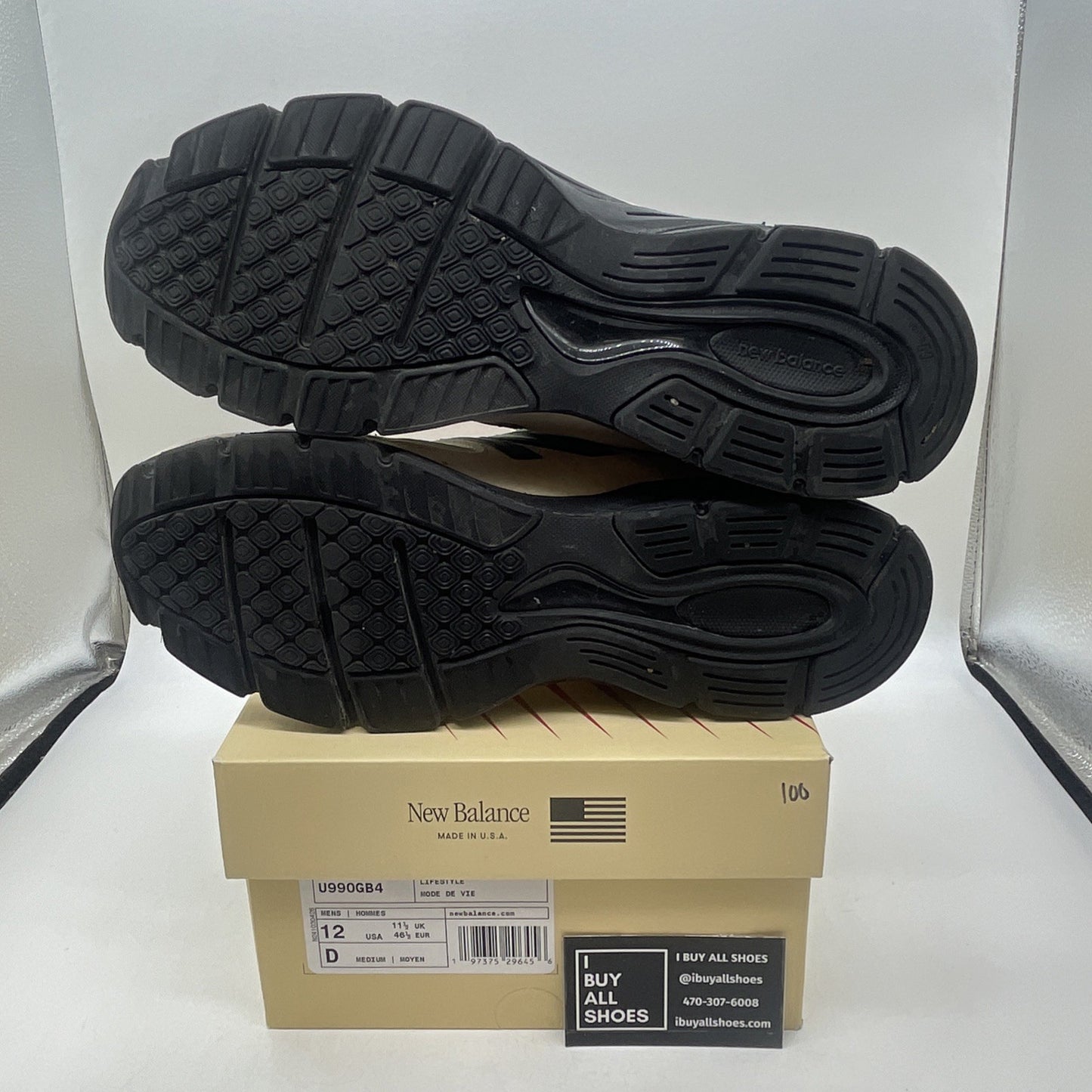 Size 12 - New Balance Teddy Santis x 990v4 Made in USA Macadamia Nut Black