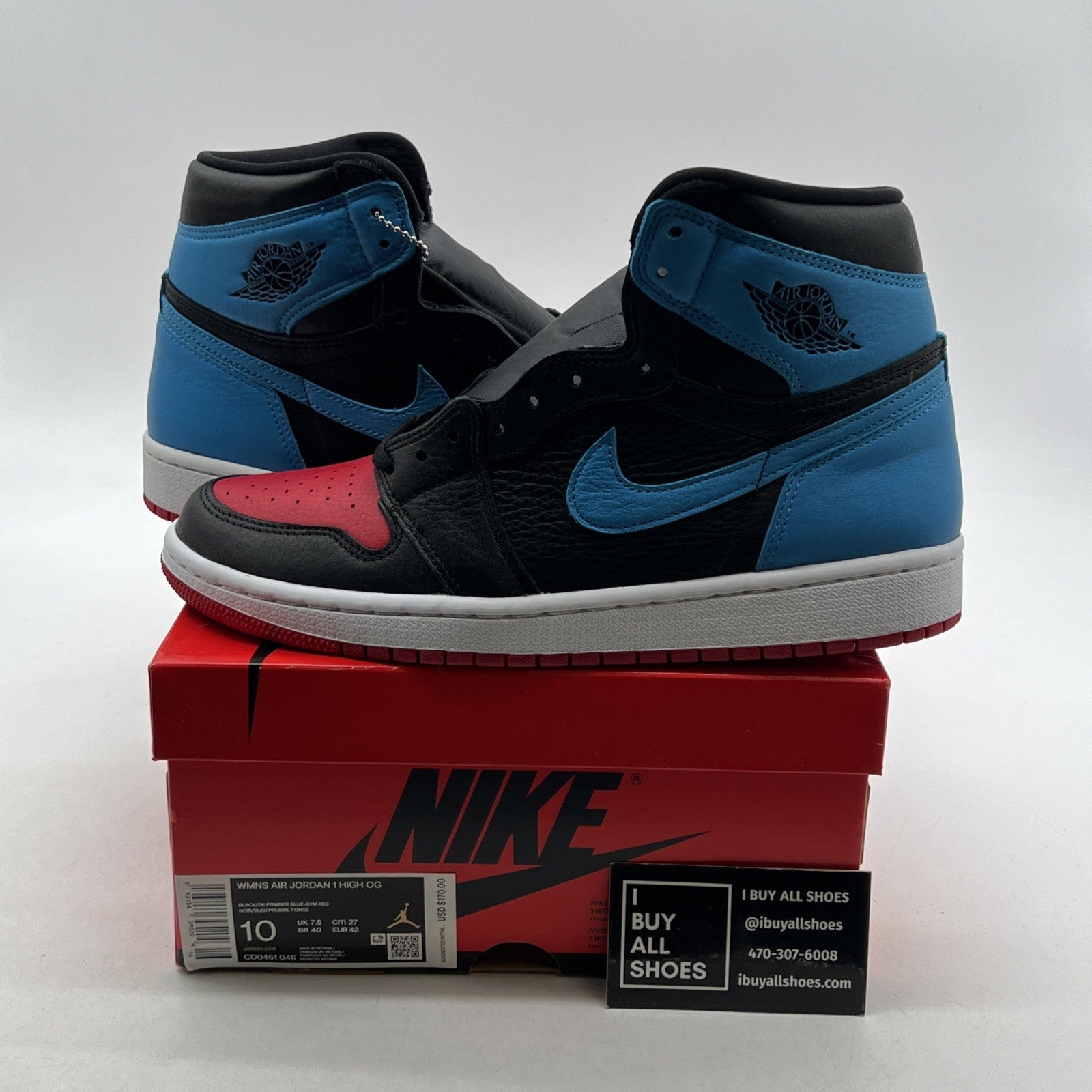 Size 10 - Air Jordan 1 High OG UNC To Chicago 2020 (CD0461-046)