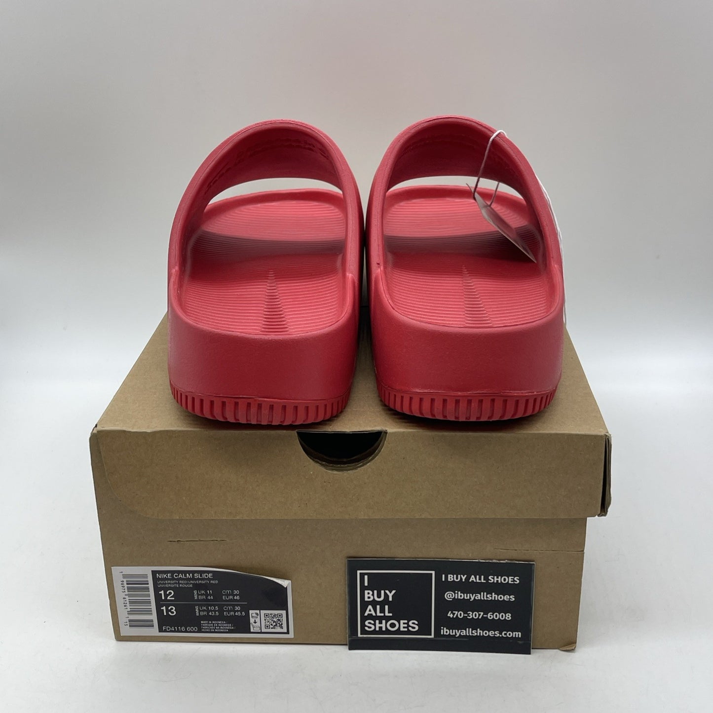 Size 12 - Nike Calm Men’s Slide, University Red Rubber (FD4116-600)