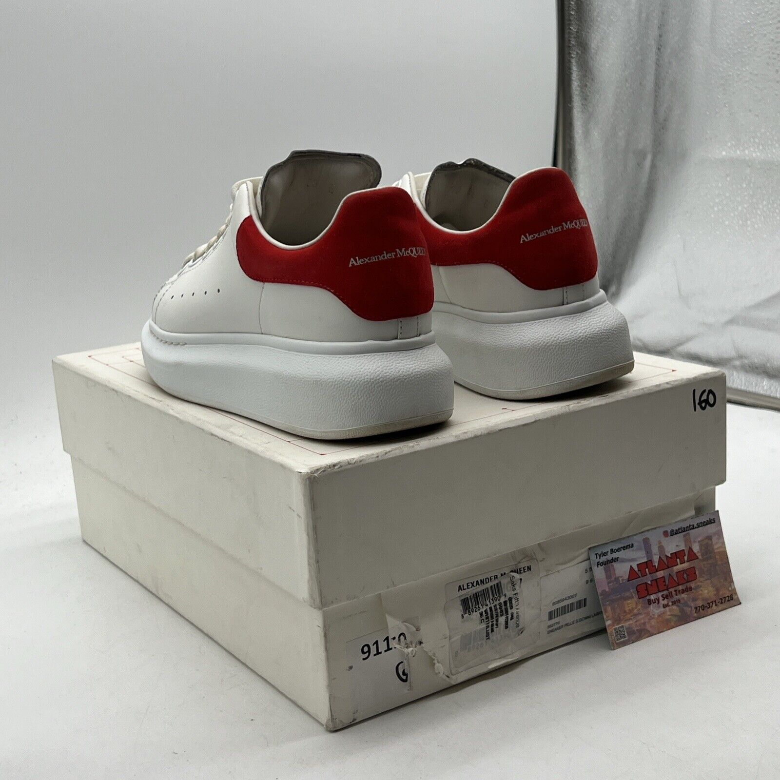 Size 6 - Alexander McQueen Oversized Sneaker White Lust Red (553770-WHGP7-9676)