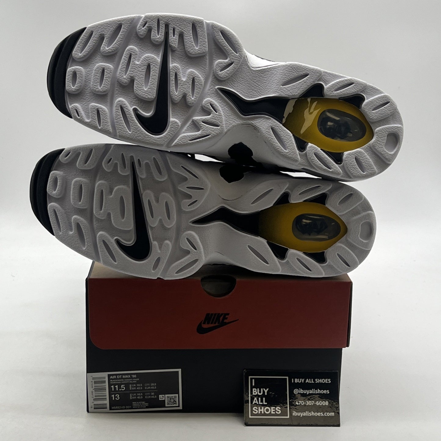 Size 11.5 -  Air Dt Max ‘96 Black White 2024 Yellow Suede Leather  (HM8249-001)