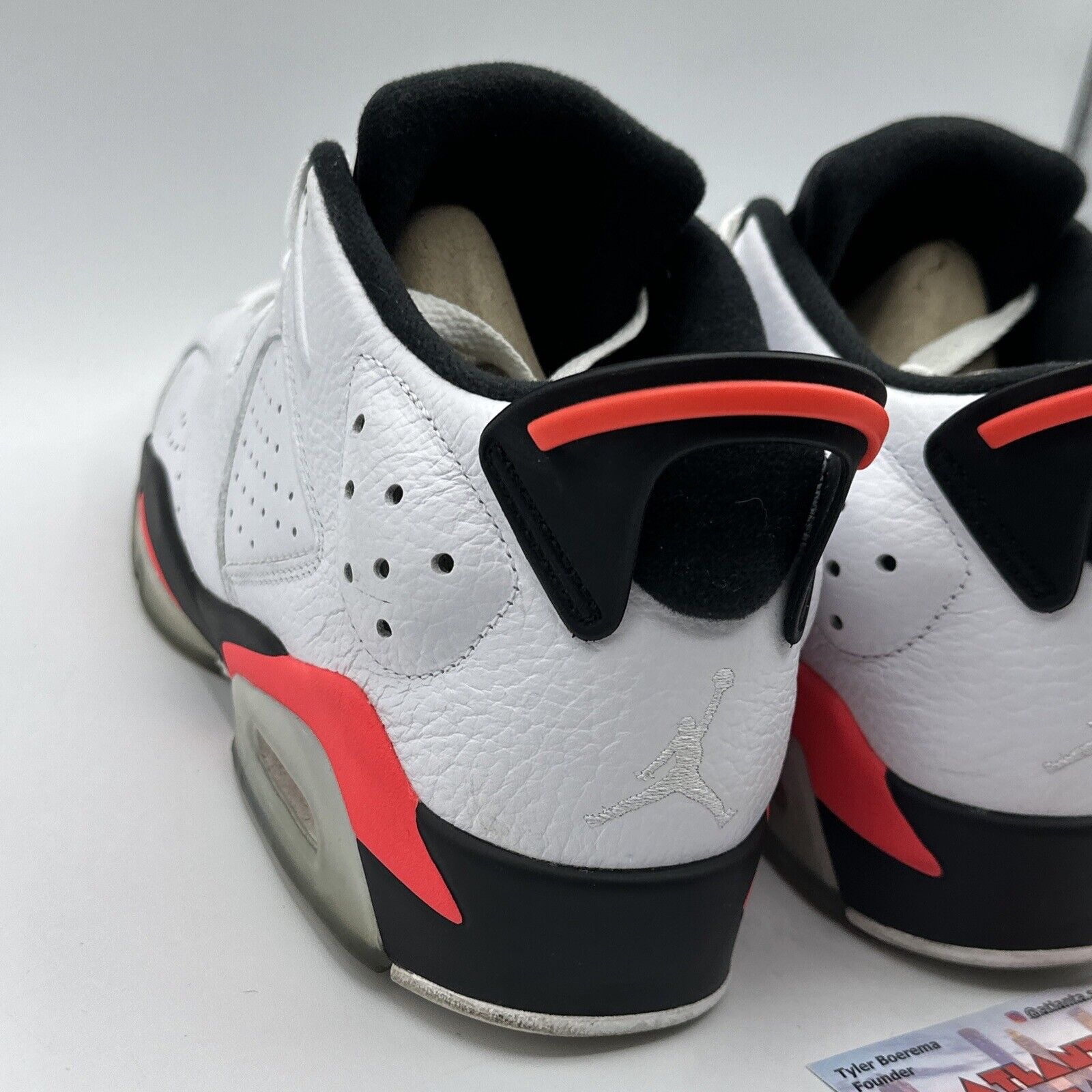 Size 9.5 - Jordan 6 Low Infrared 2015 White Black Red Leather Tumbled MJ