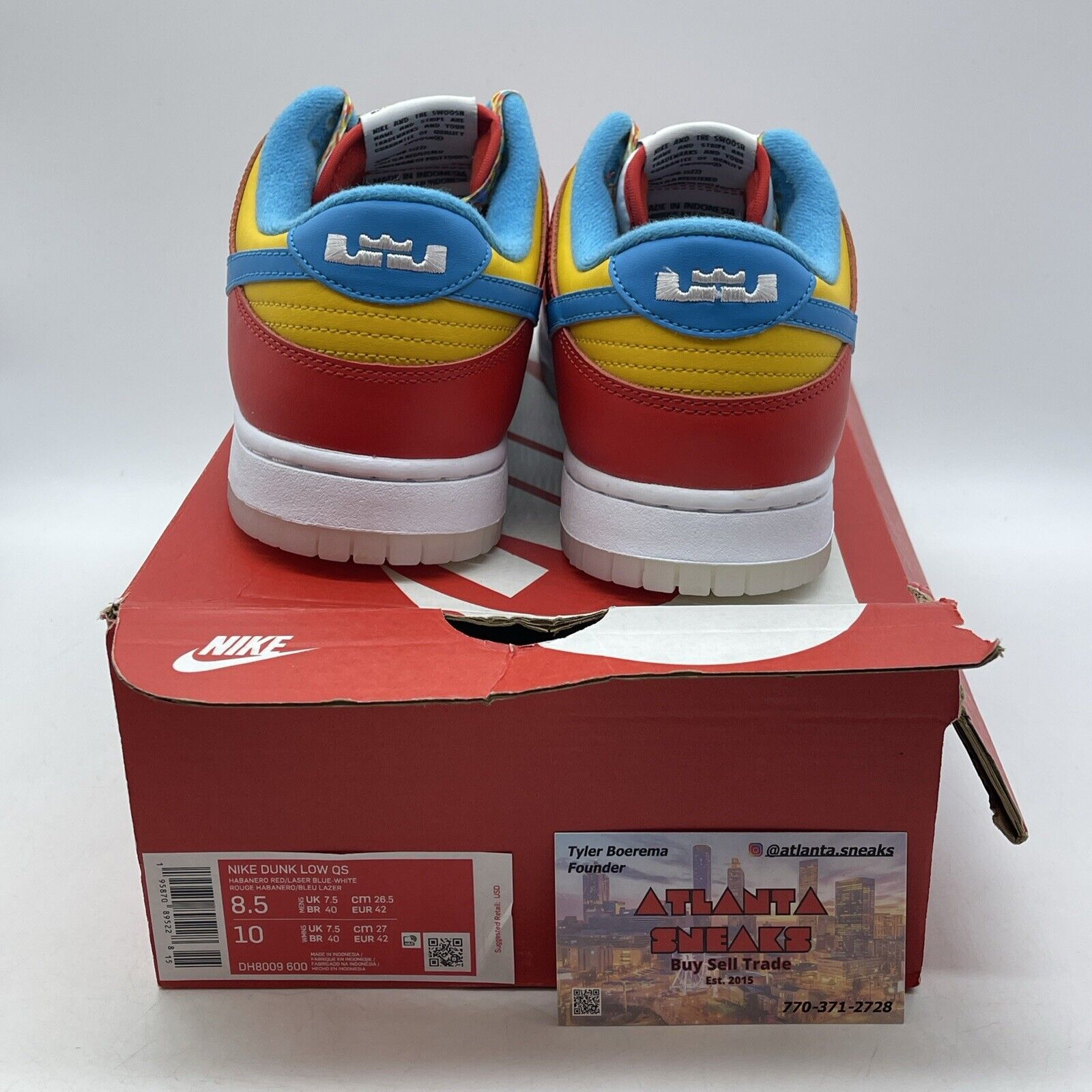 Size 8.5 - Nike Dunk Low x LeBron James x Fruity Pebbles Red (DH8009-600)