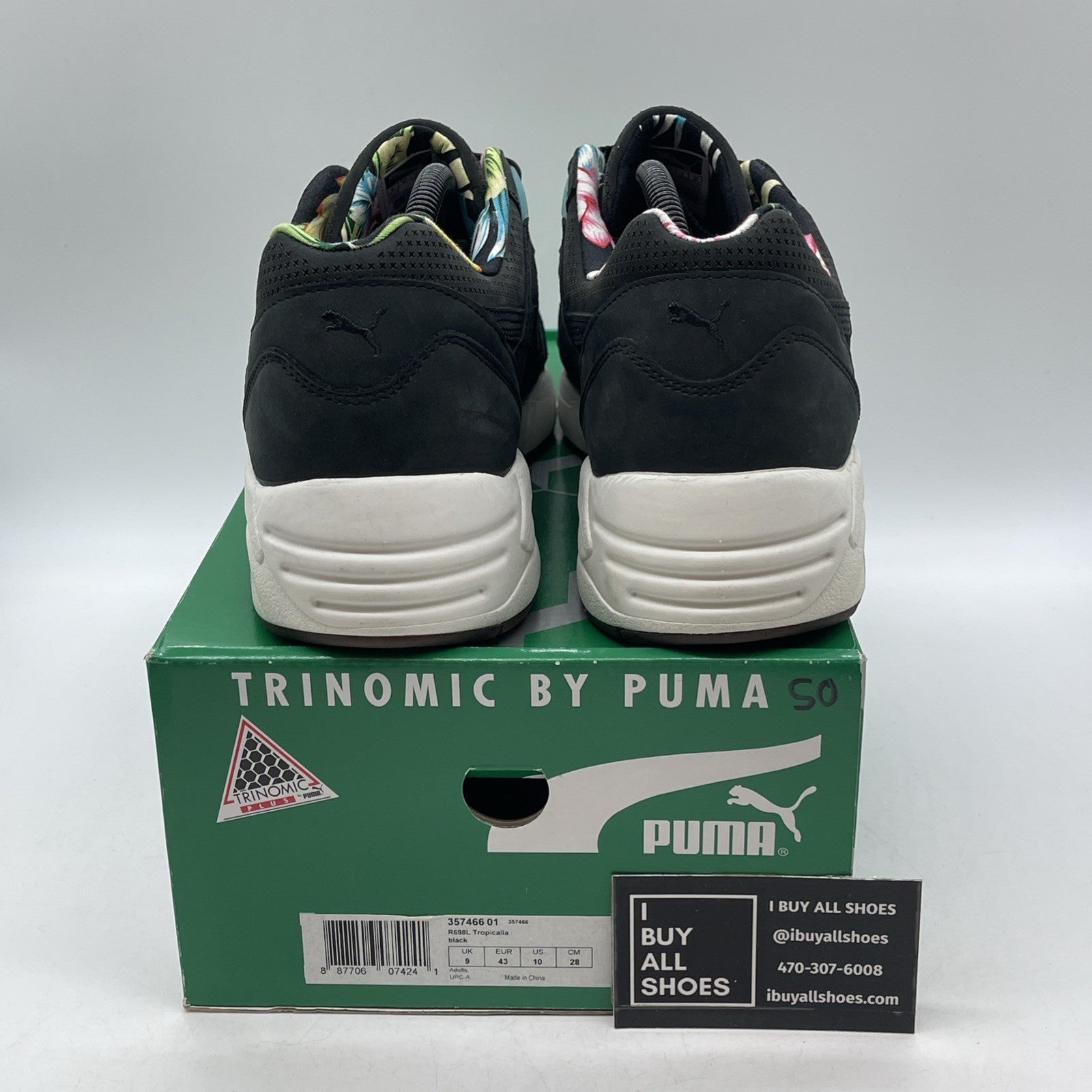 Size 10 - PUMA R698L Tropicalia Black (357466-01)
