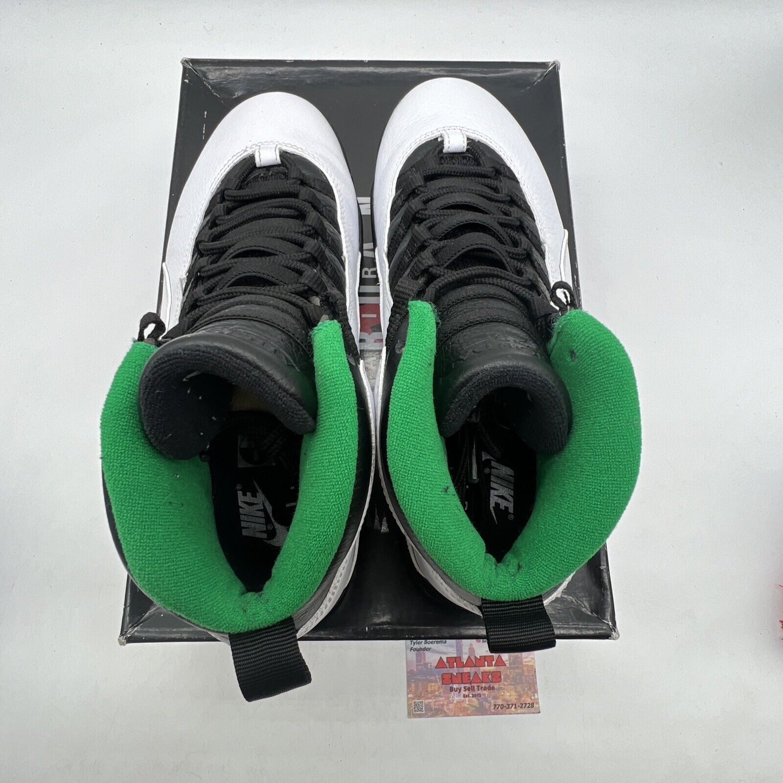 Size 8 - Air Jordan 10 Retro 2019 Seattle Black White Leather Green (310805-137)