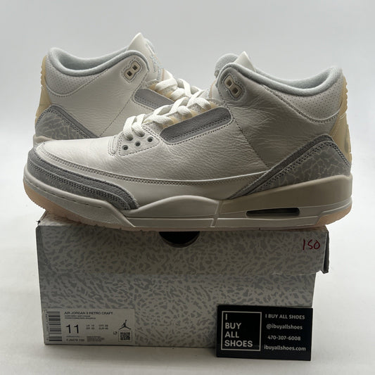 Size 11 - Air Jordan 3 Retro Ivory Grey White Suede Leather (FJ9579-100)