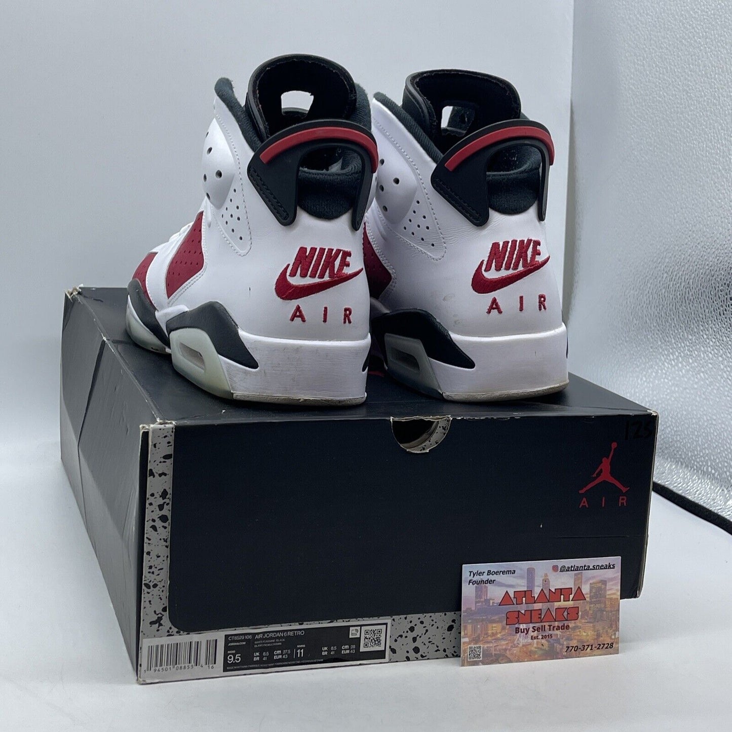 Size 9.5 - Jordan 6 Retro OG Mid Carmine White Red Suede Leather (CT8529-106)