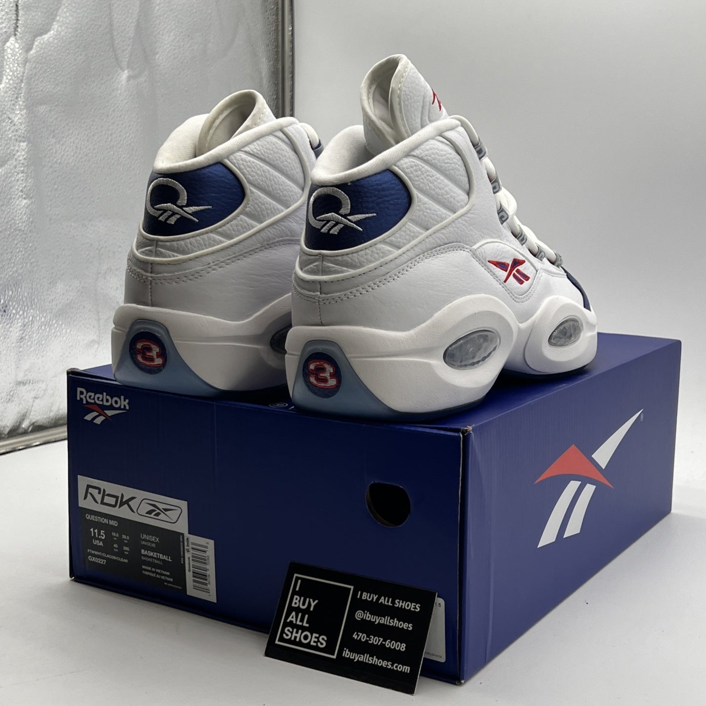 Size 11.5 - Reebok Question 2022 Mid Blue Toe (GX0227)
