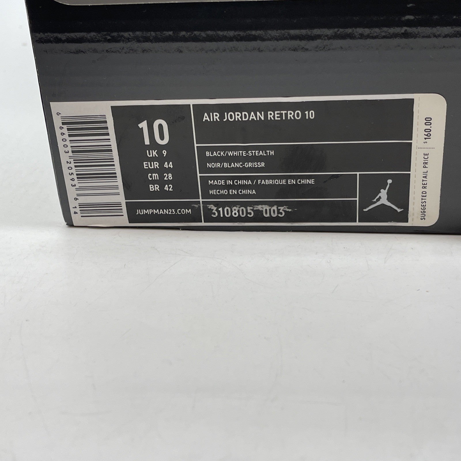 Size 10 - Air Jordan 10 Retro Stealth Black Suede (310805-003)