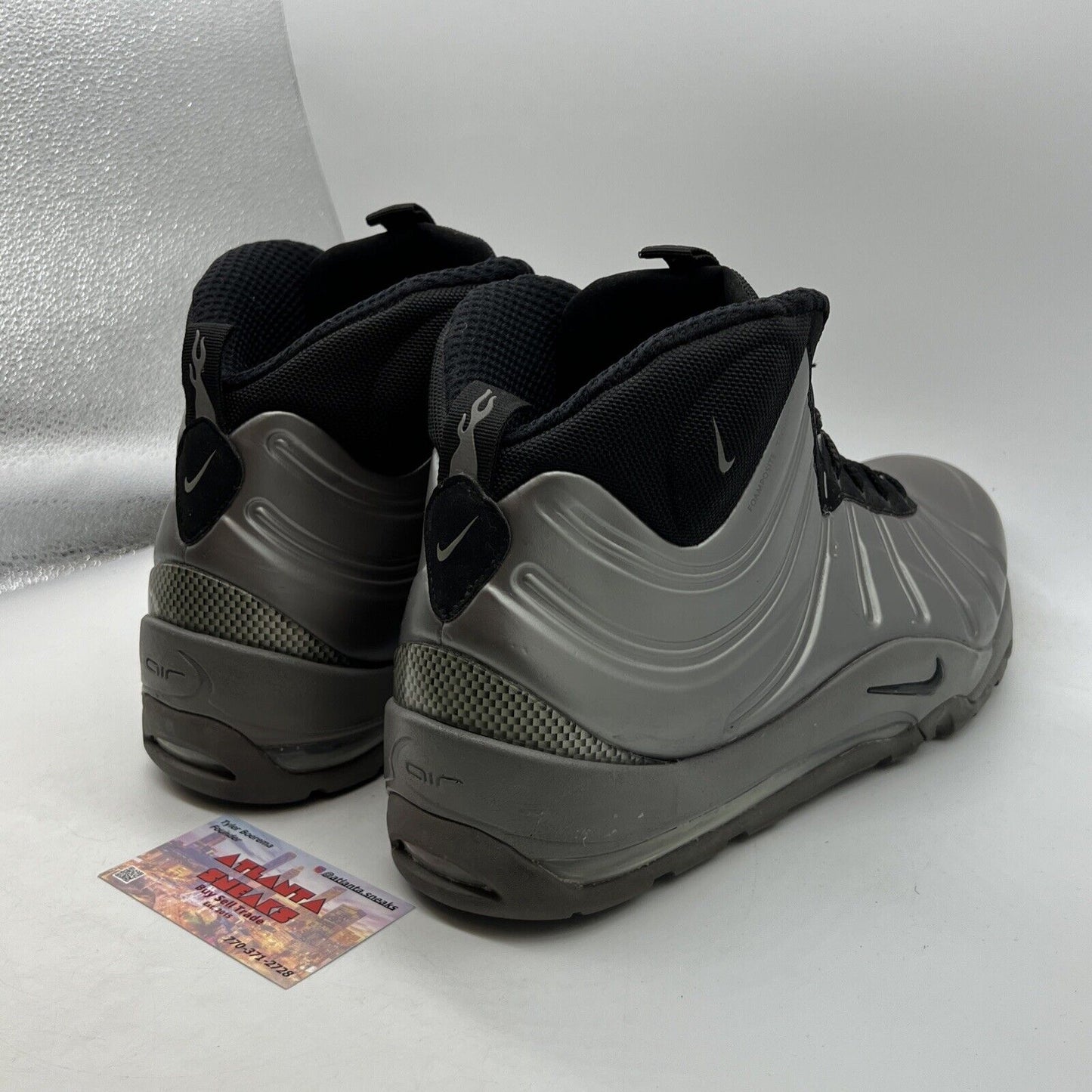 Size 14 - Nike Air Bakin Posit Metallic Pewter Black Suede Silver (618056-002)