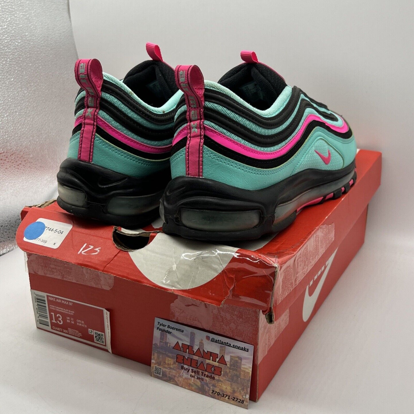 Size 13 - Nike Air Max 97 Hyper Turquoise Pink Leather