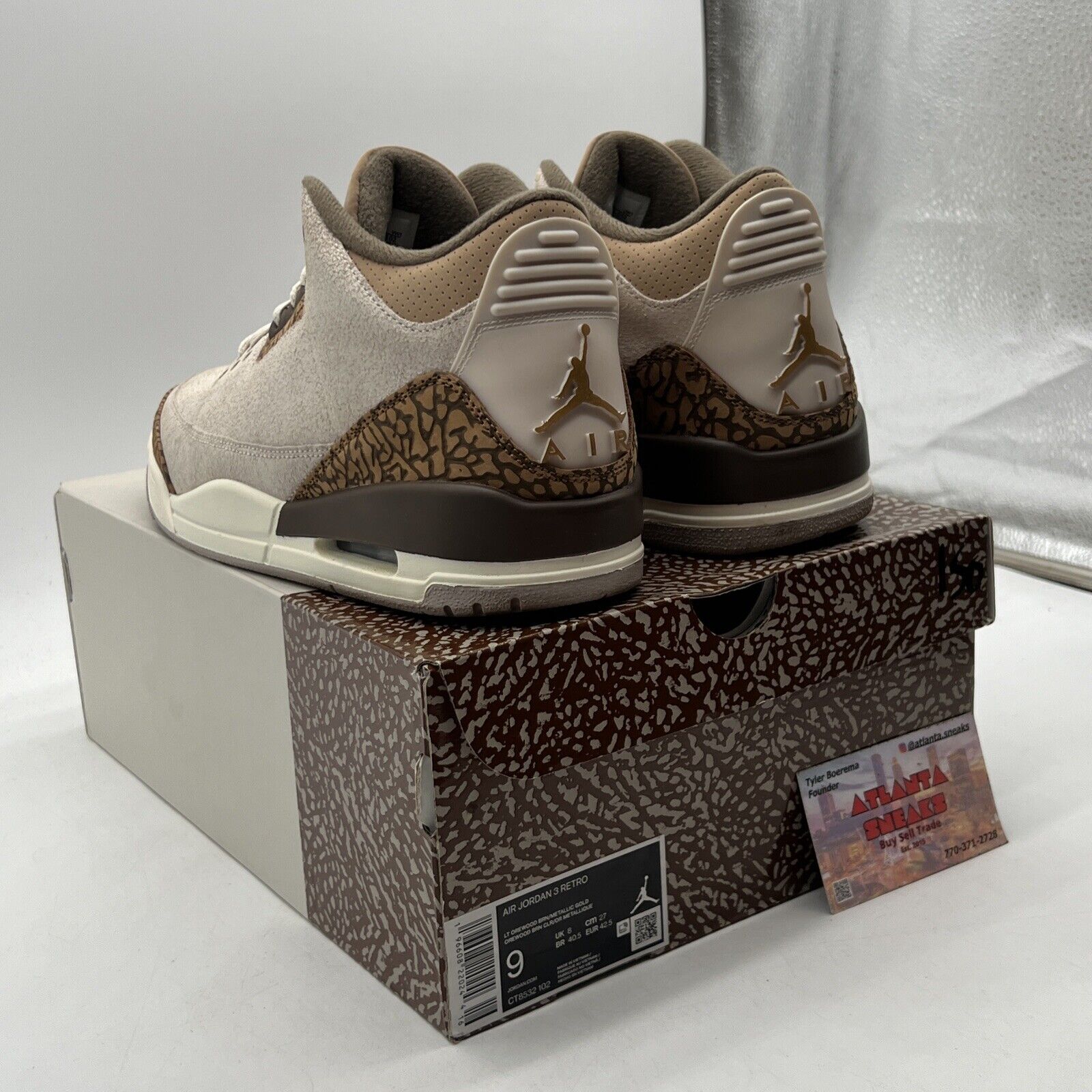 Size 9 - Jordan 3 Retro Low Palomino Brown Suede Leather (CT8532-102)